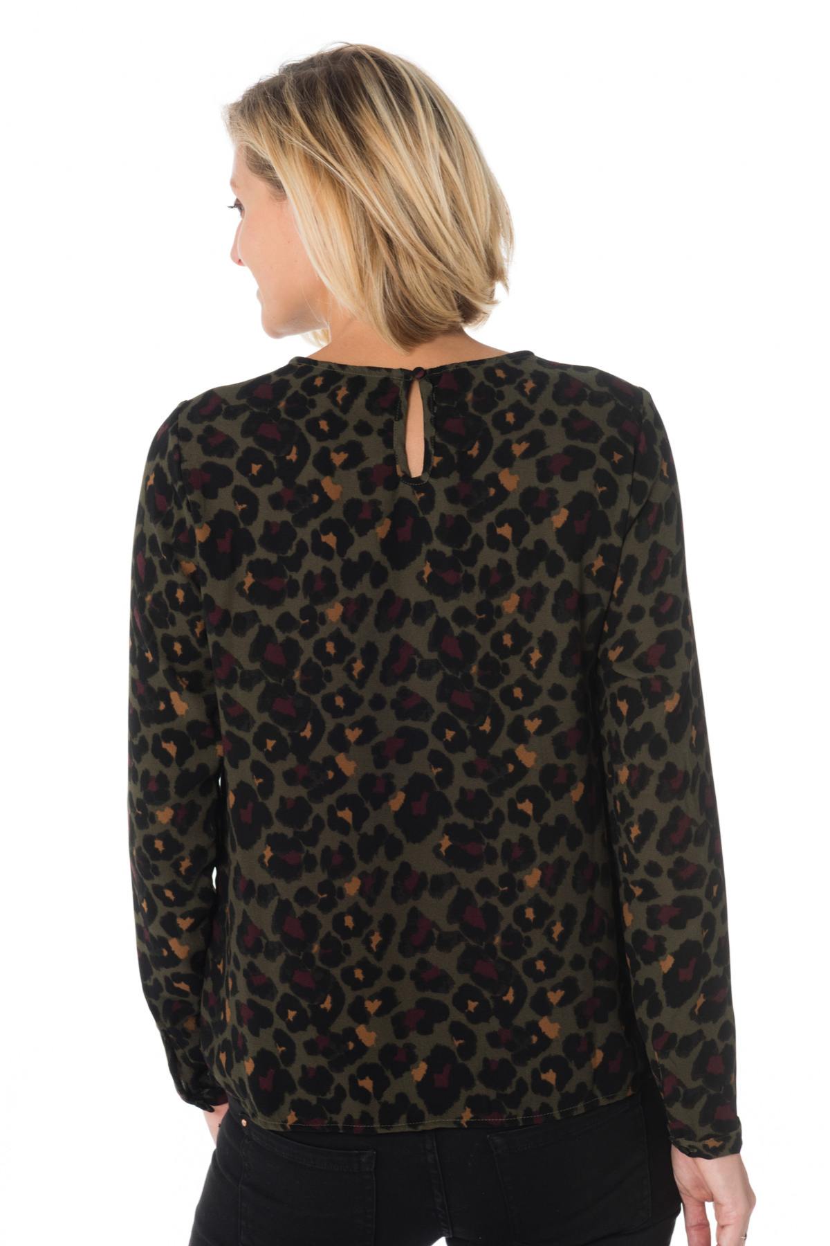 Khaki top with leopard print Kaporal - Image n°3