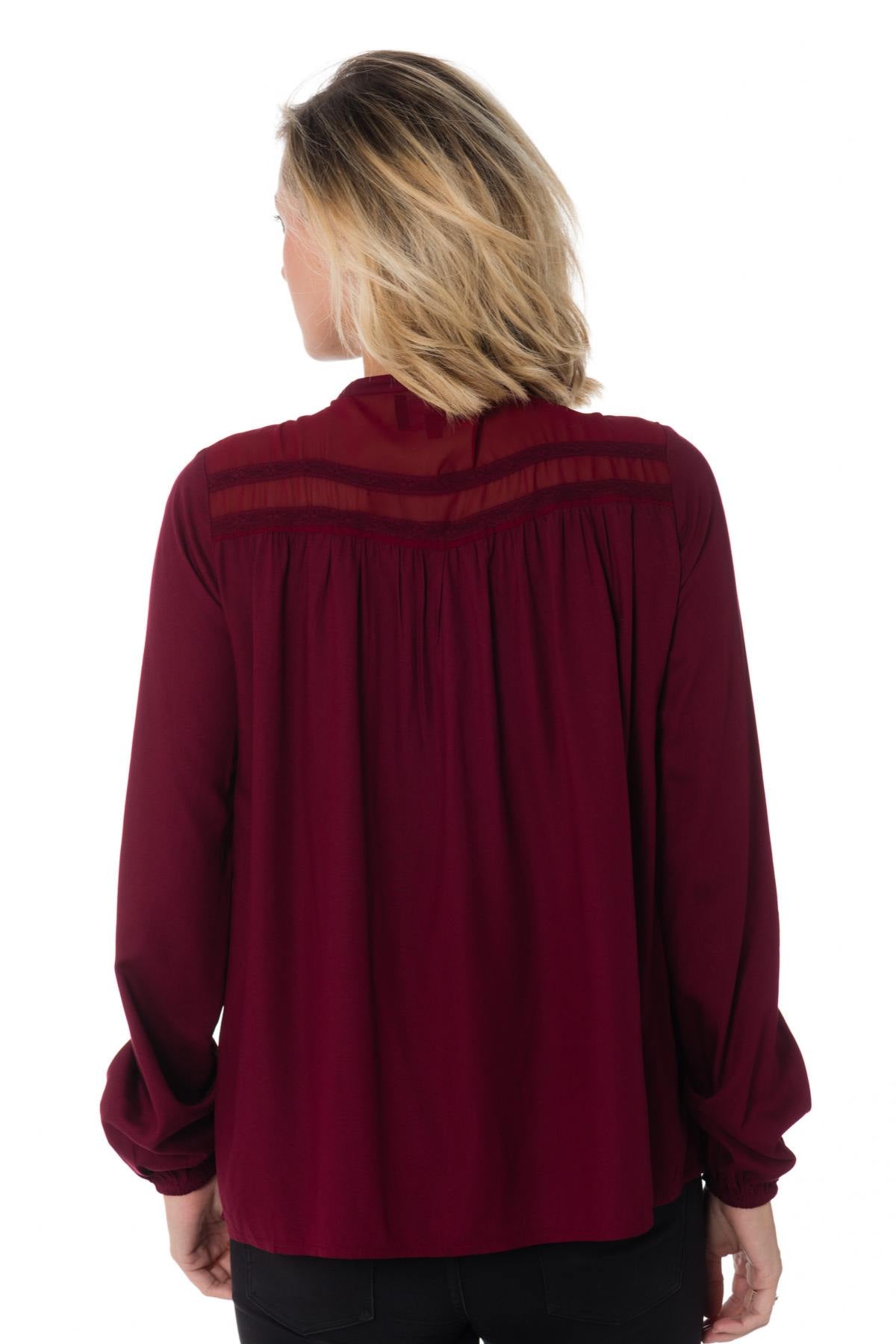 Kaporal women's blouse in burgundy color - Image n°3