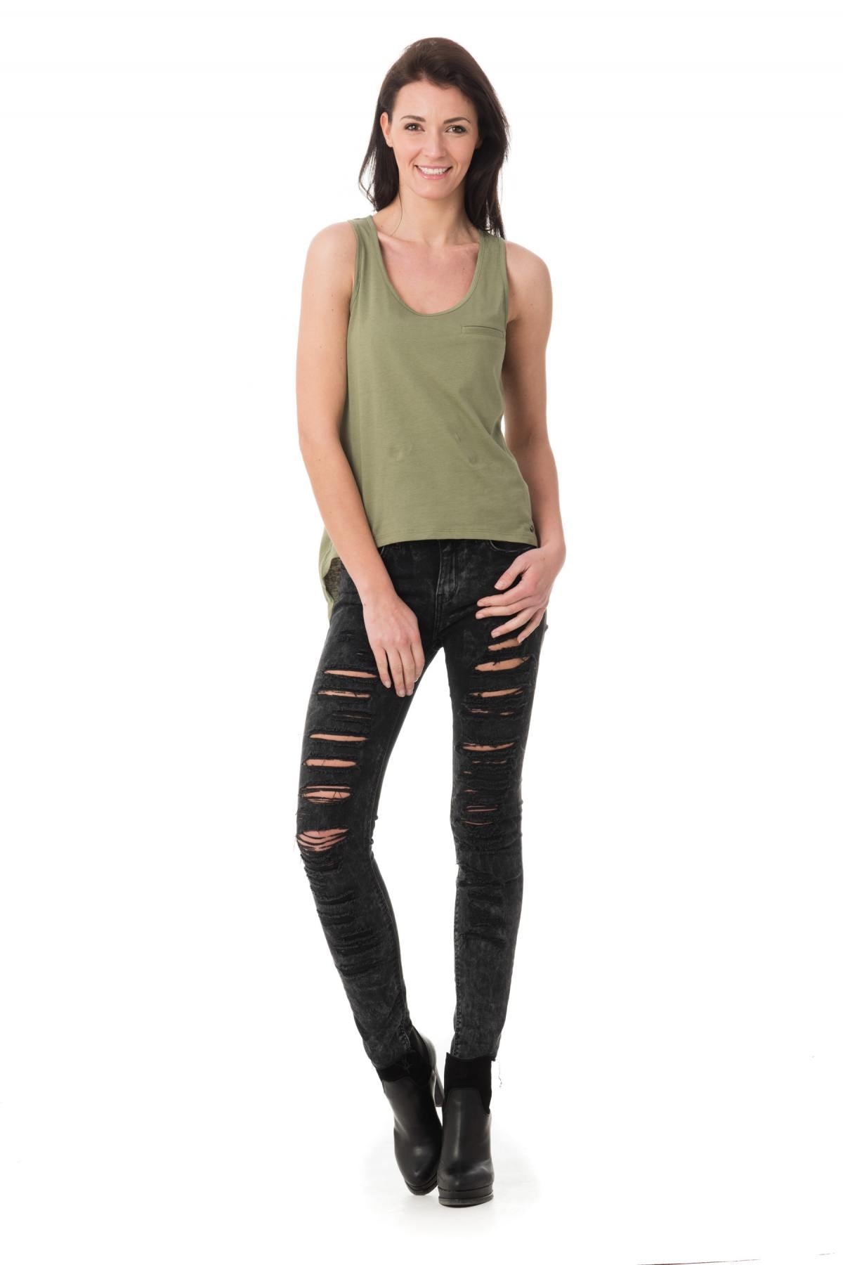 Kaporal oasis green trendy cut tank top - Image n°2