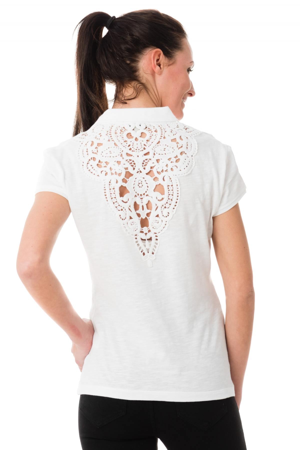 White polo shirt with kaporal embroidery on the back - Image n°4