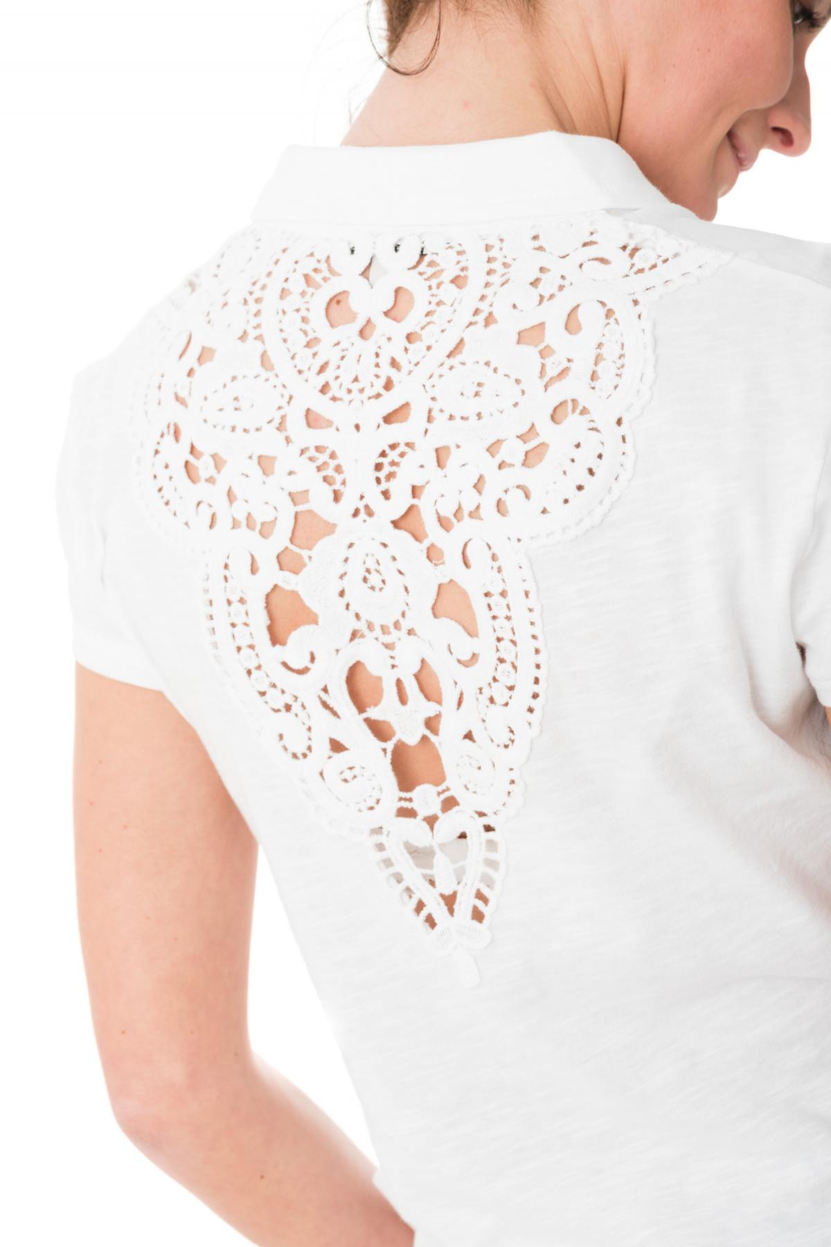 White polo shirt with kaporal embroidery on the back - Image n°2