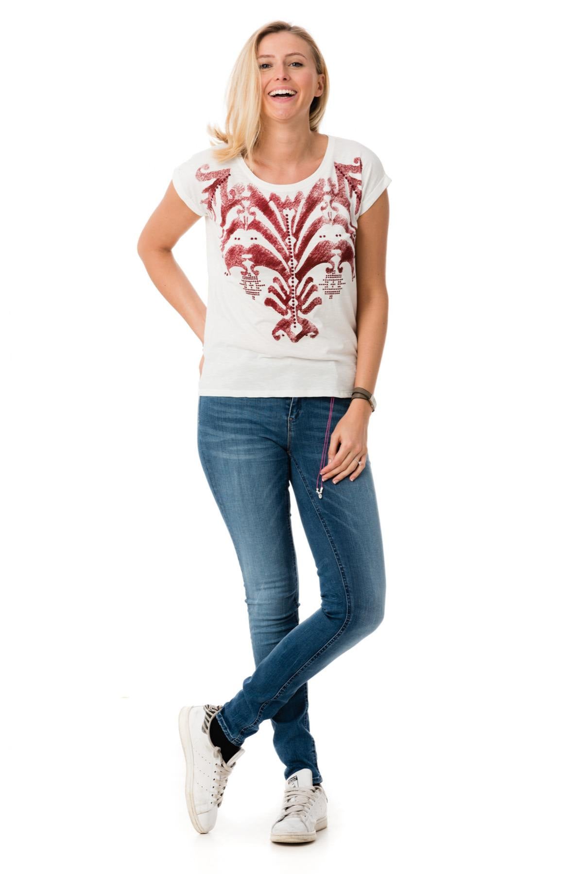 White t-shirt with print - Image n°2