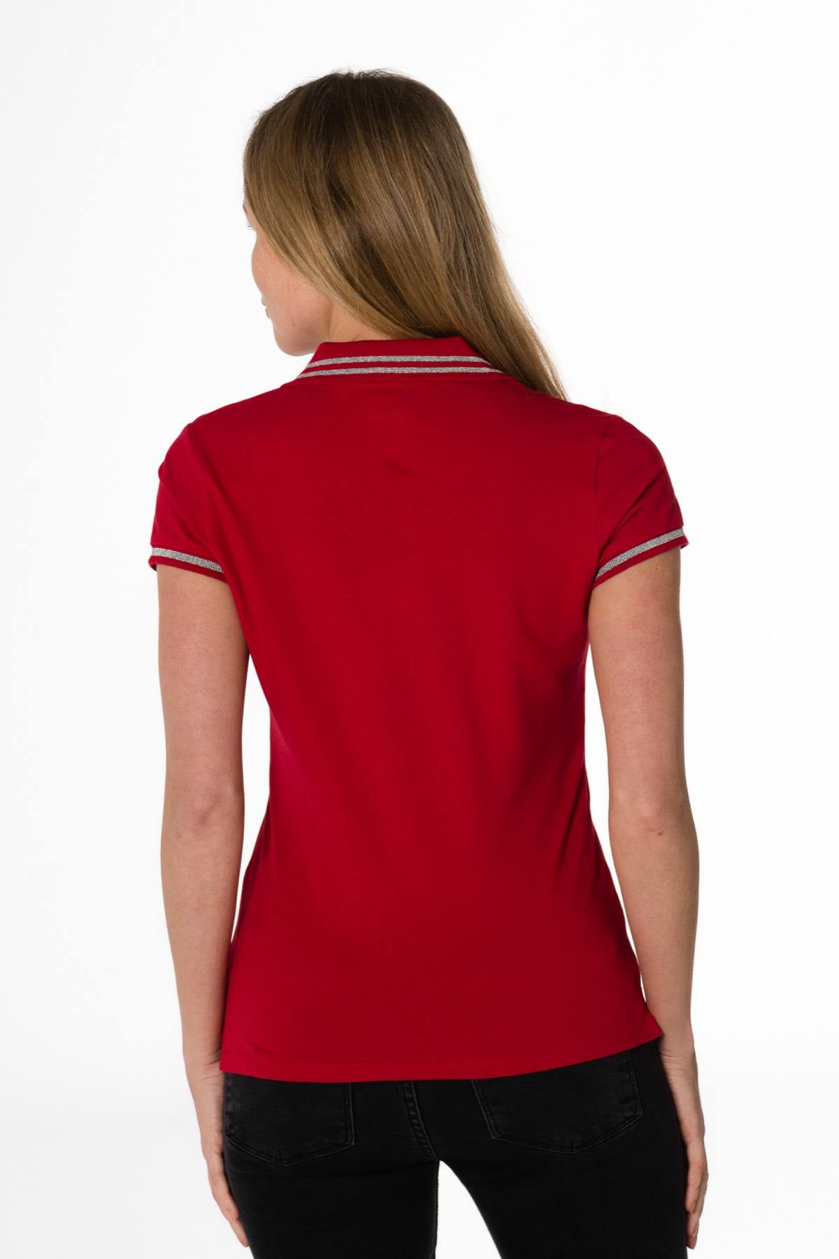  Red women's close-fitting T-shirt - Image n°3