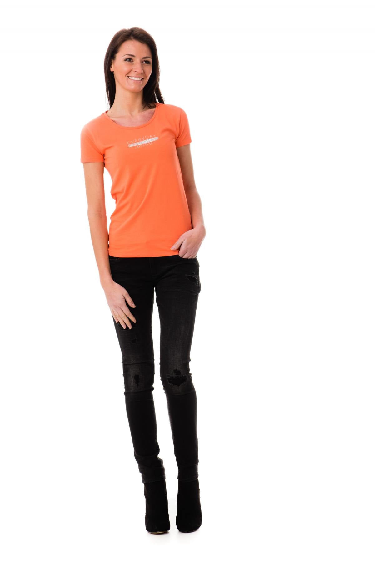 Kaporal women's orange t-shirt - Image n°2