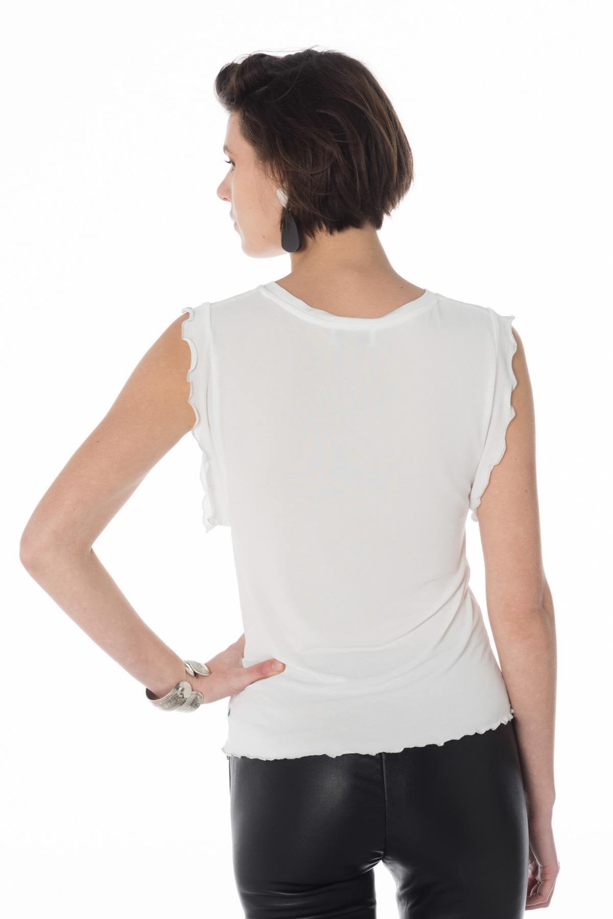 Women's chic white tank top - Image n°3