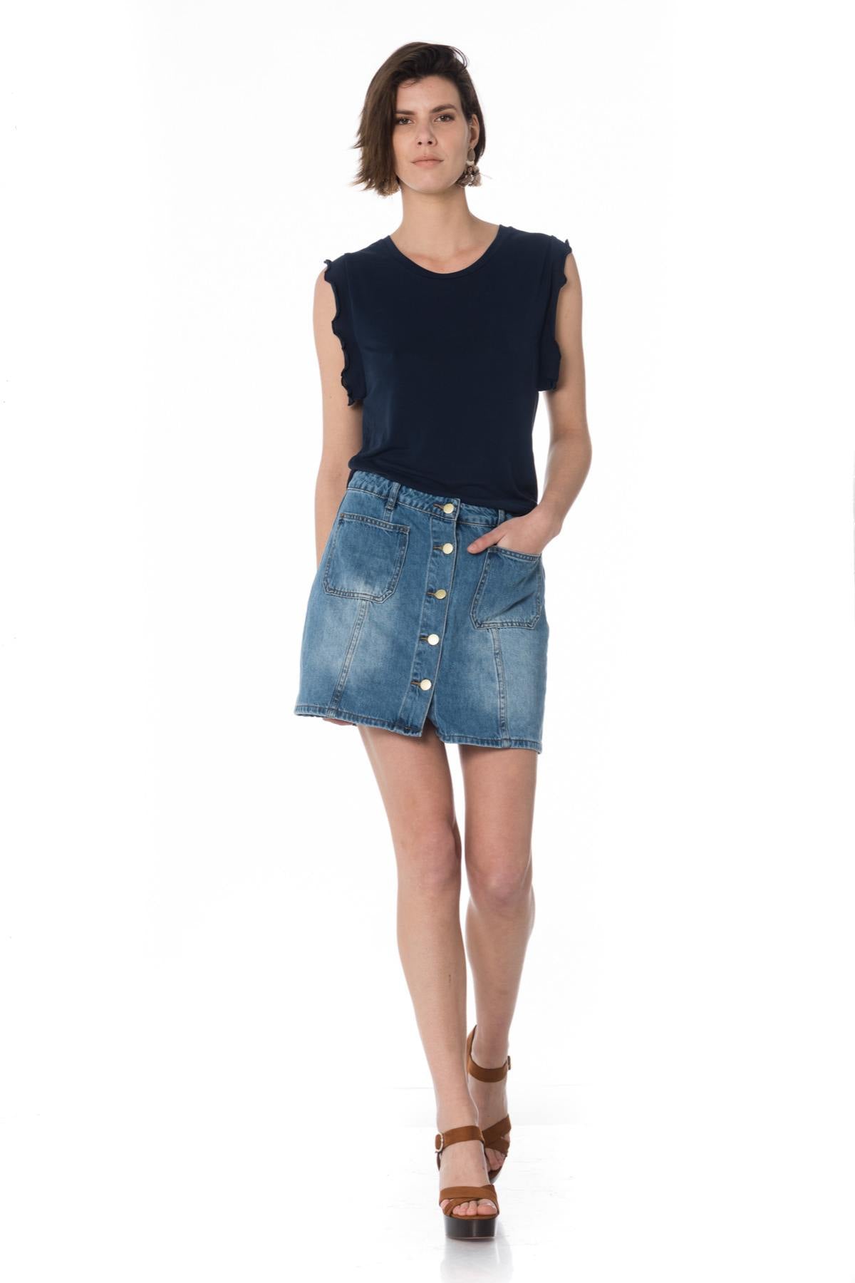 Chic navy blue tank top - Image n°2