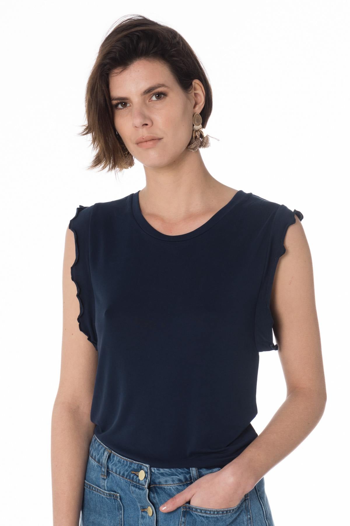 Chic navy blue tank top - Image n°1