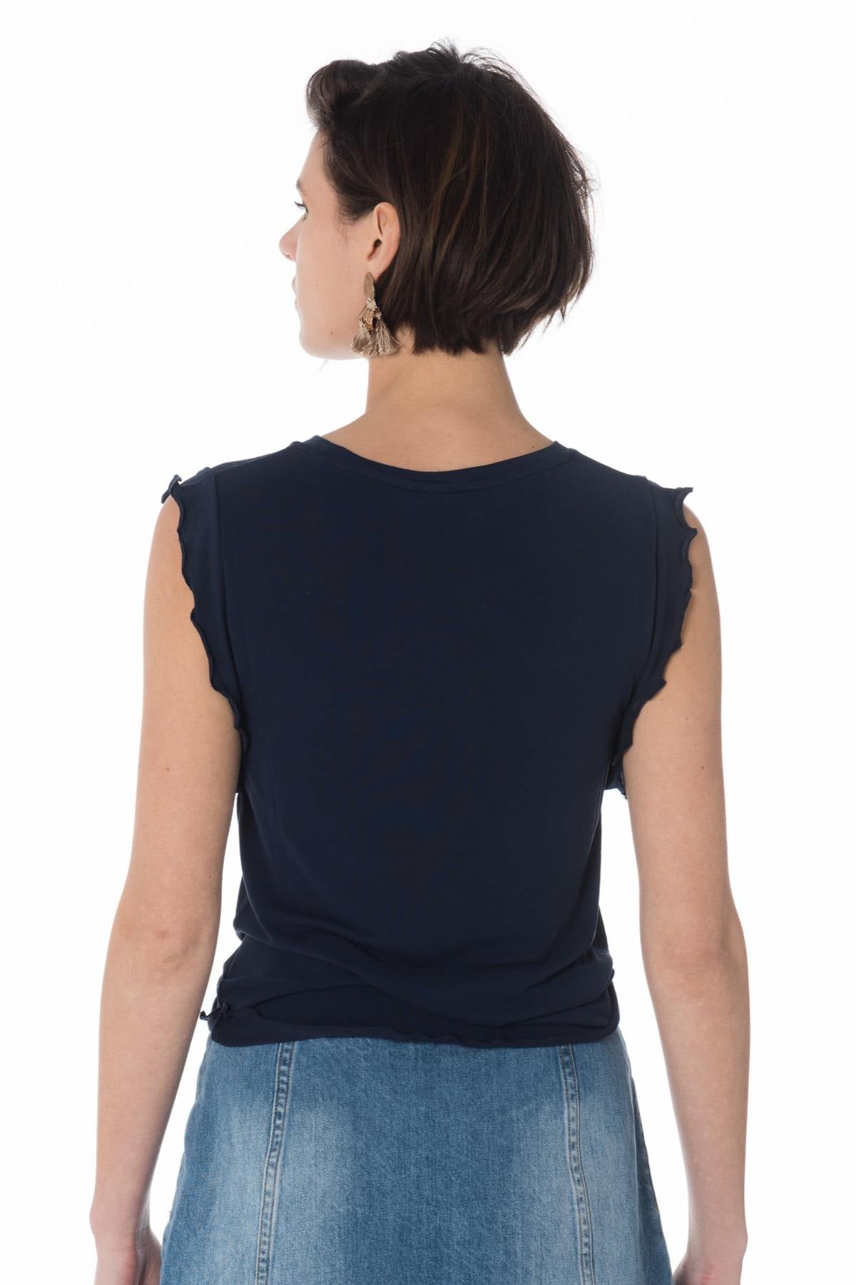 Chic navy blue tank top - Image n°3