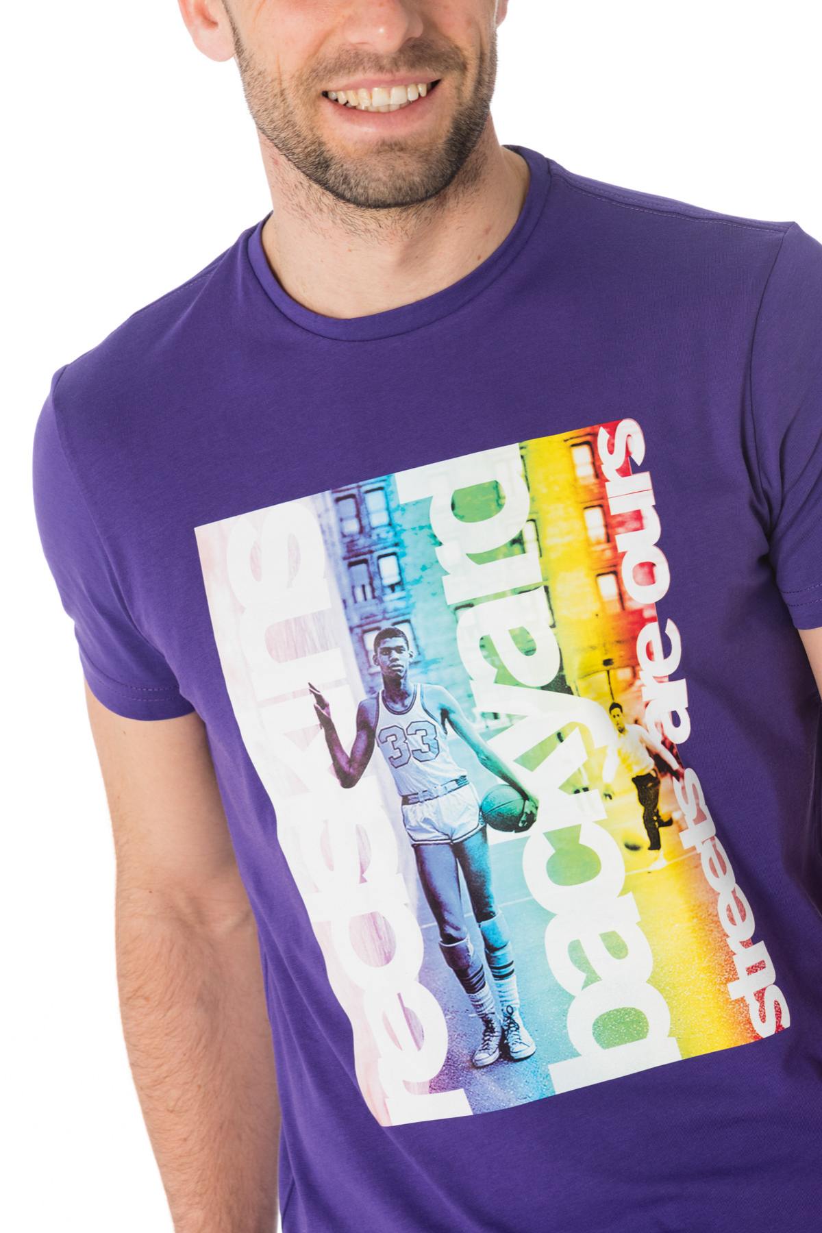 Redskins men's purple t-shirt with basketball players - Image n°2