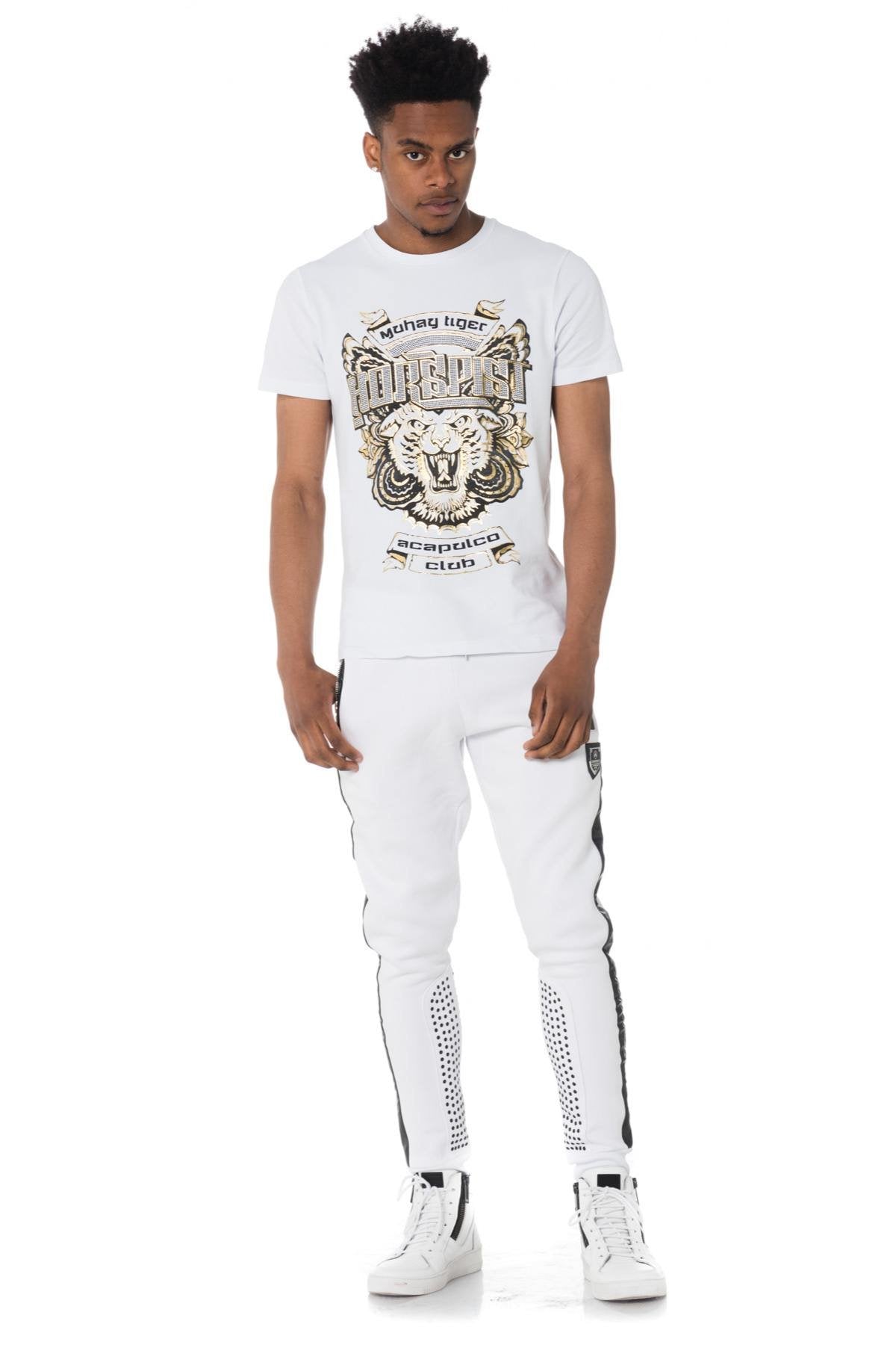 Horspist men's white and gold T-shirt - Image n°2