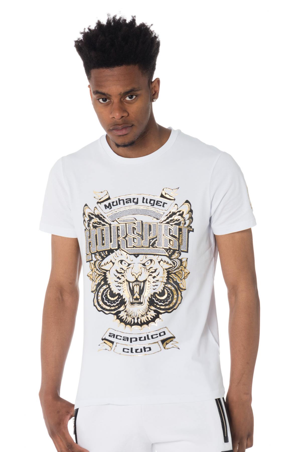 Horspist men's white and gold T-shirt - Image n°1