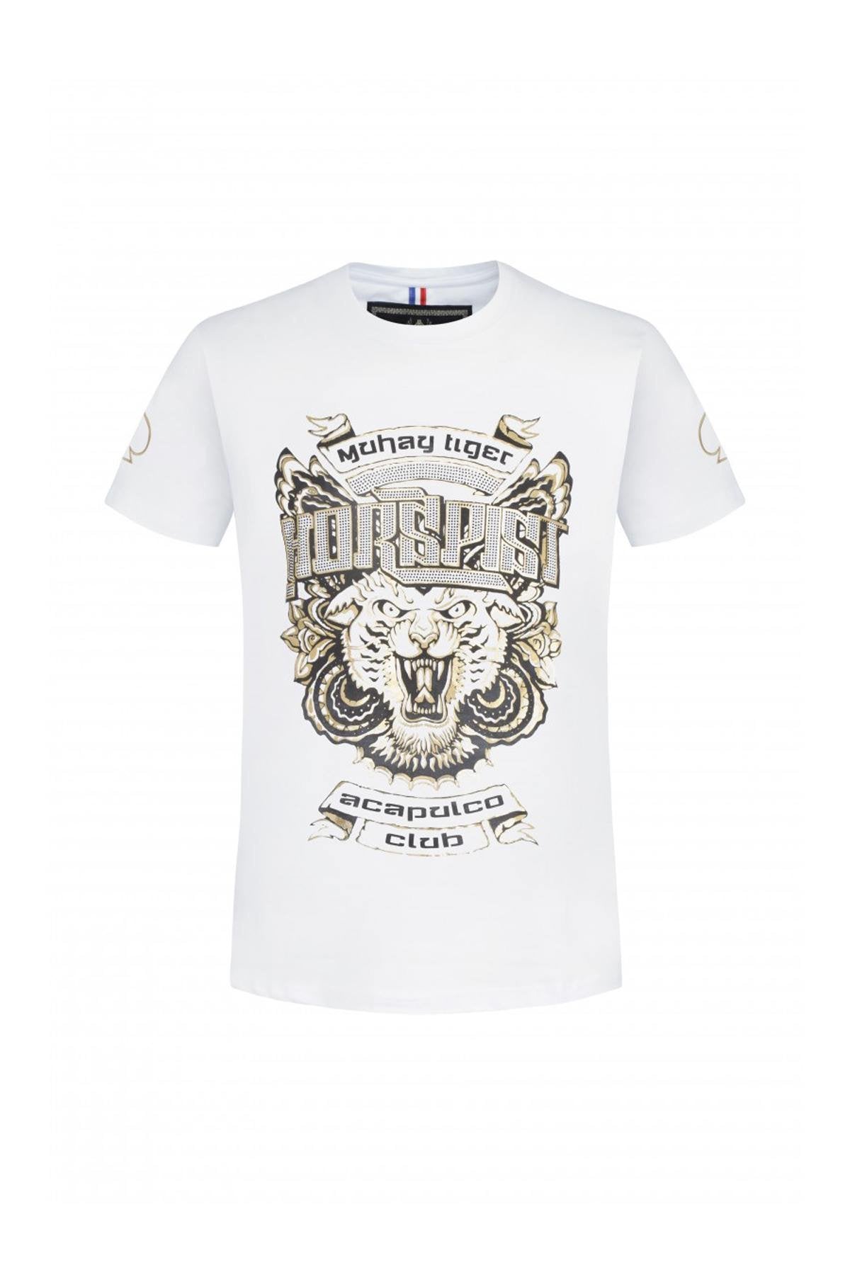 Horspist men's white and gold T-shirt - Image n°3