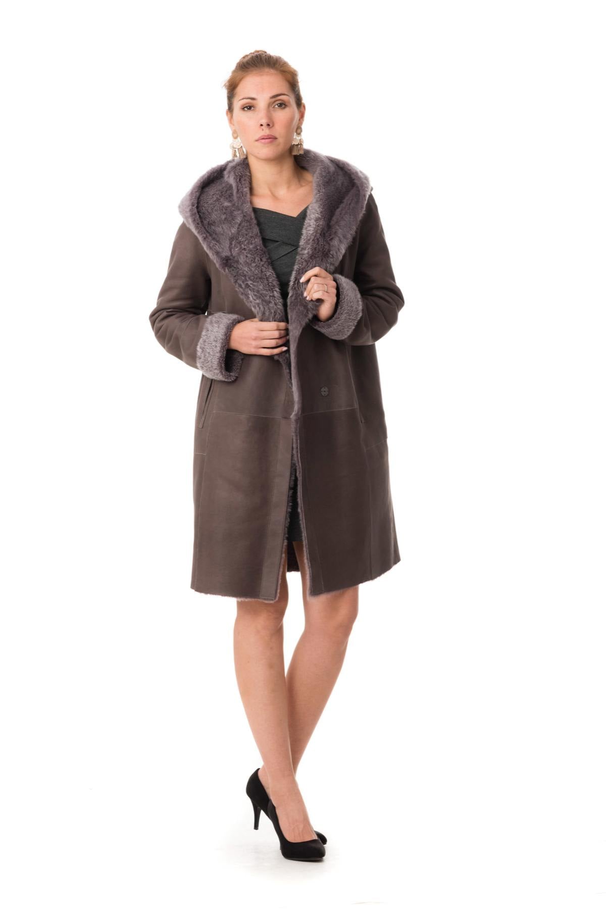 Purple shearling coat - Image n°2