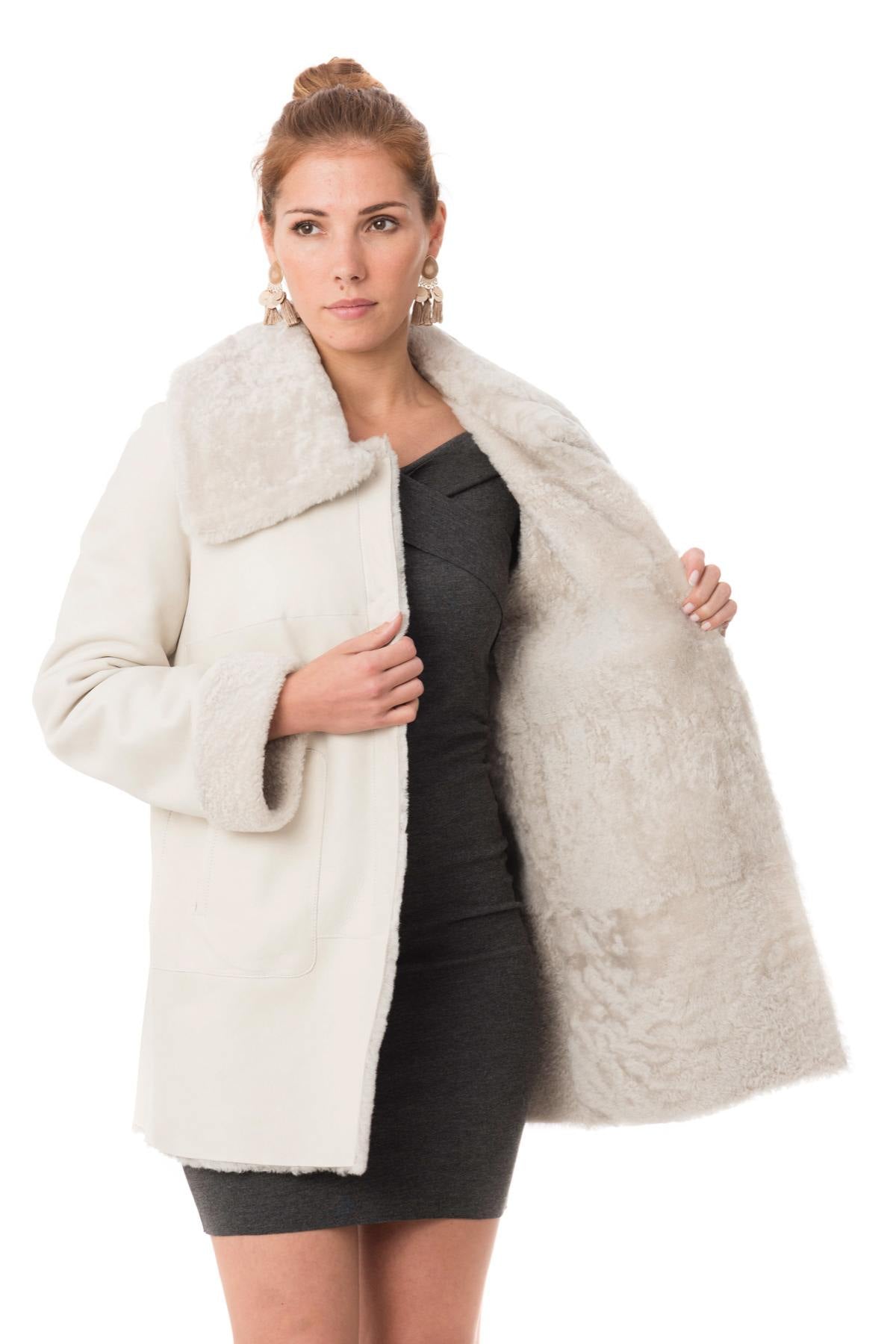 White lambskin coat - Image n°4