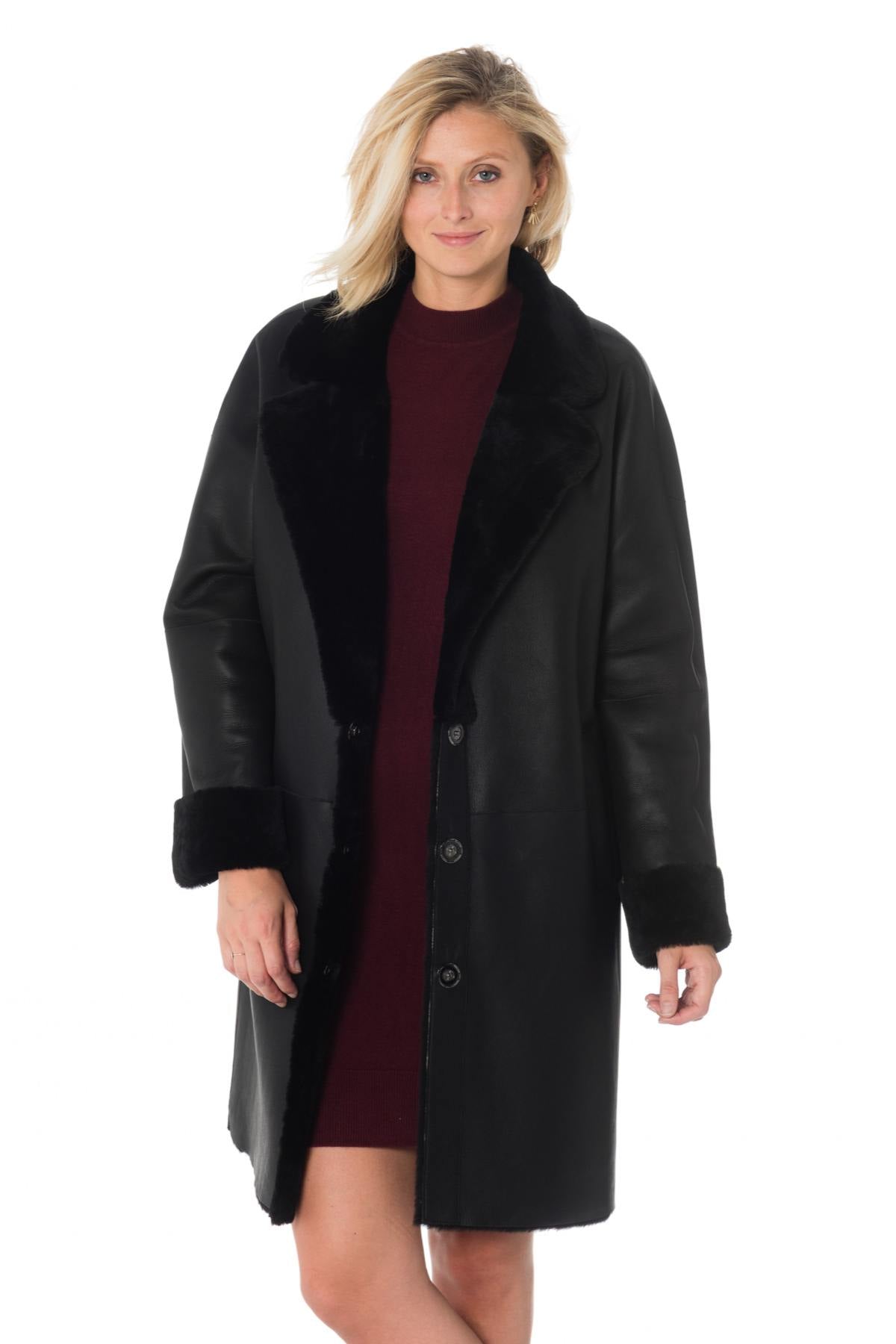 Women's shearling coat - Image n°1