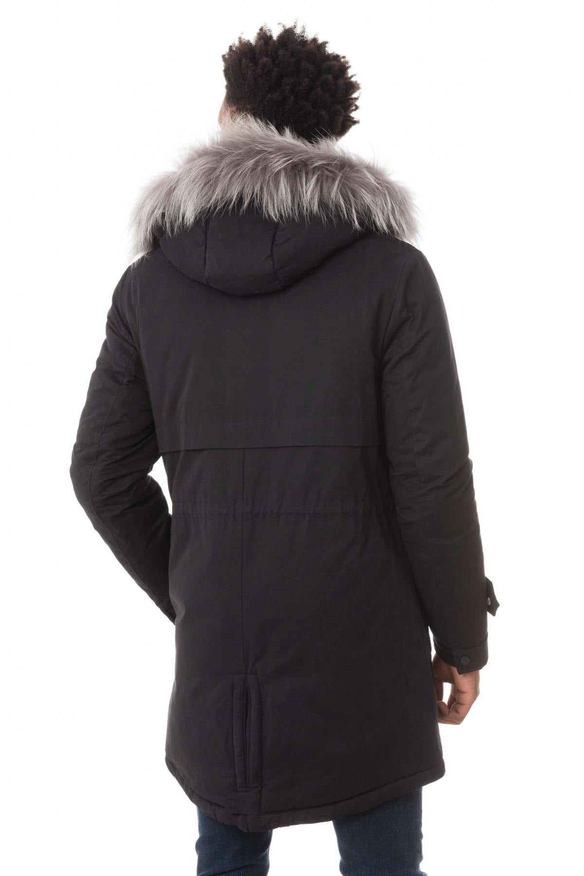 Men's navy blue parka - Image n°6