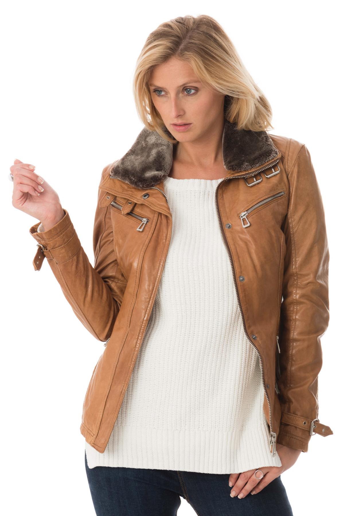 Rose Garden women's long lambskin jacket - Image n°4