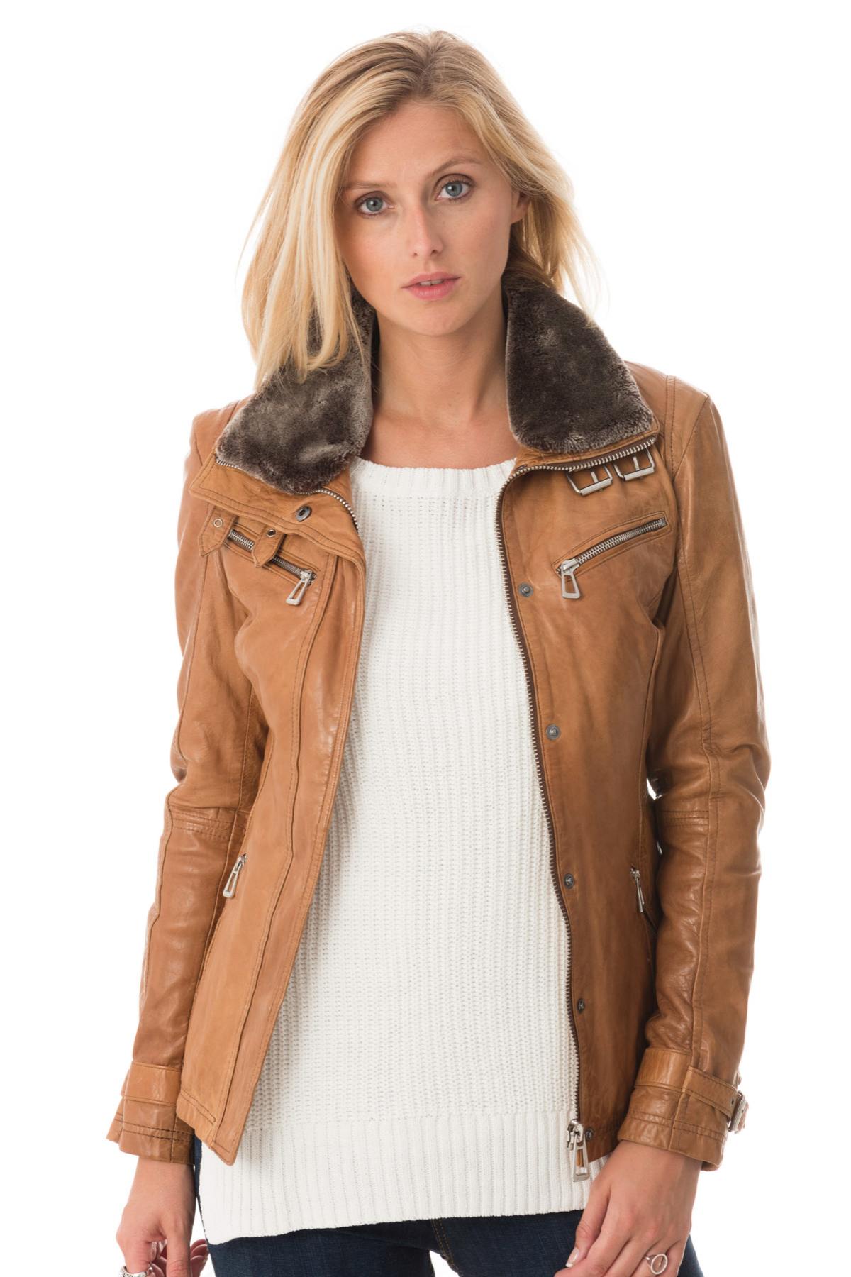 Rose Garden women's long lambskin jacket - Image n°1