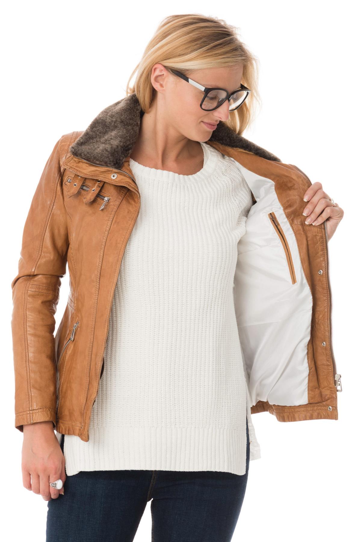 Rose Garden women's long lambskin jacket - Image n°5