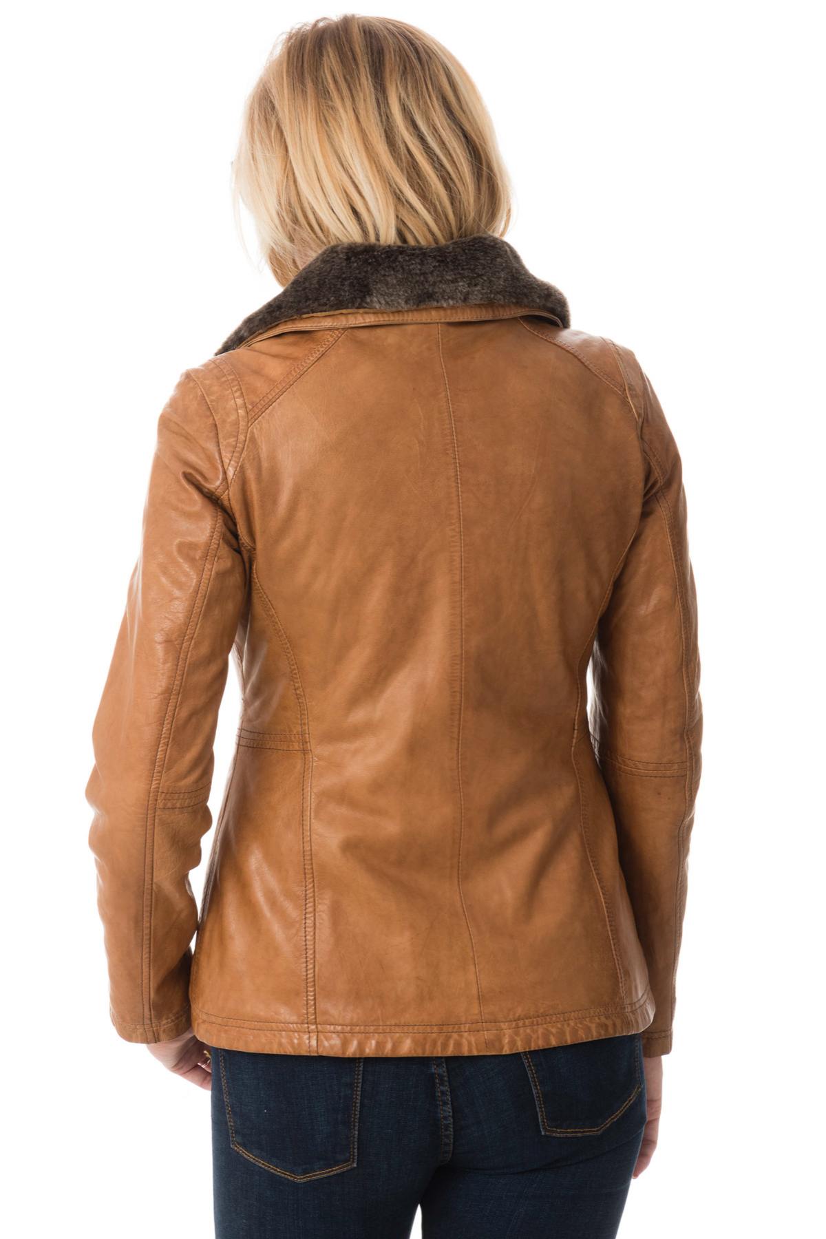 Rose Garden women's long lambskin jacket - Image n°7