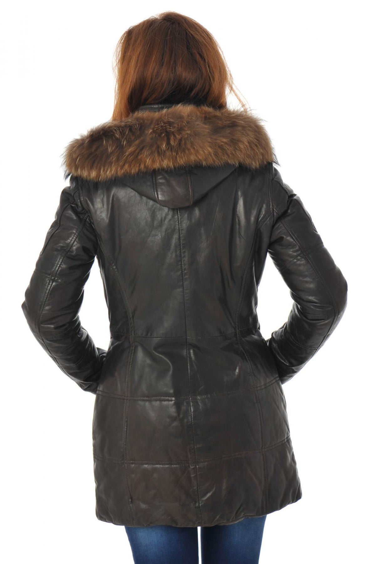 Women's brown lambskin coat - Image n°5