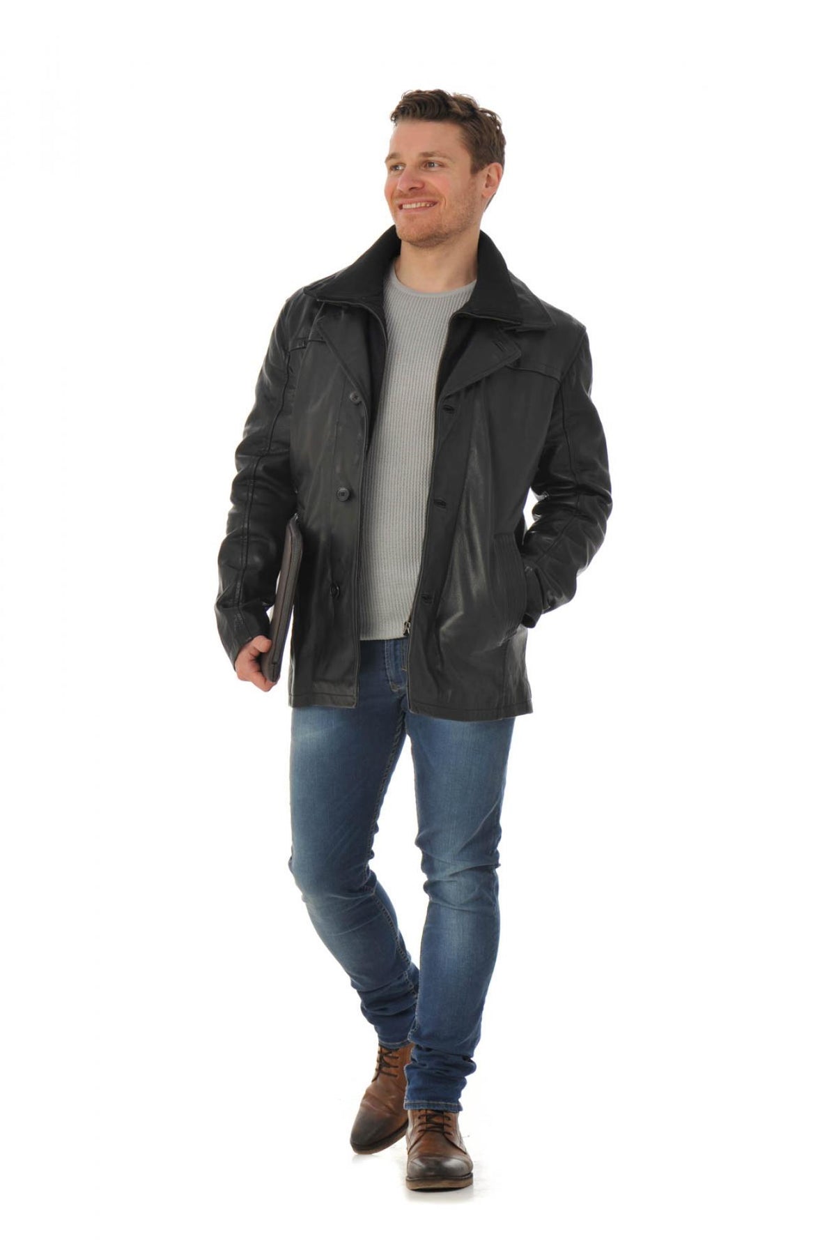 Men's cowhide leather jacket - Image n°2