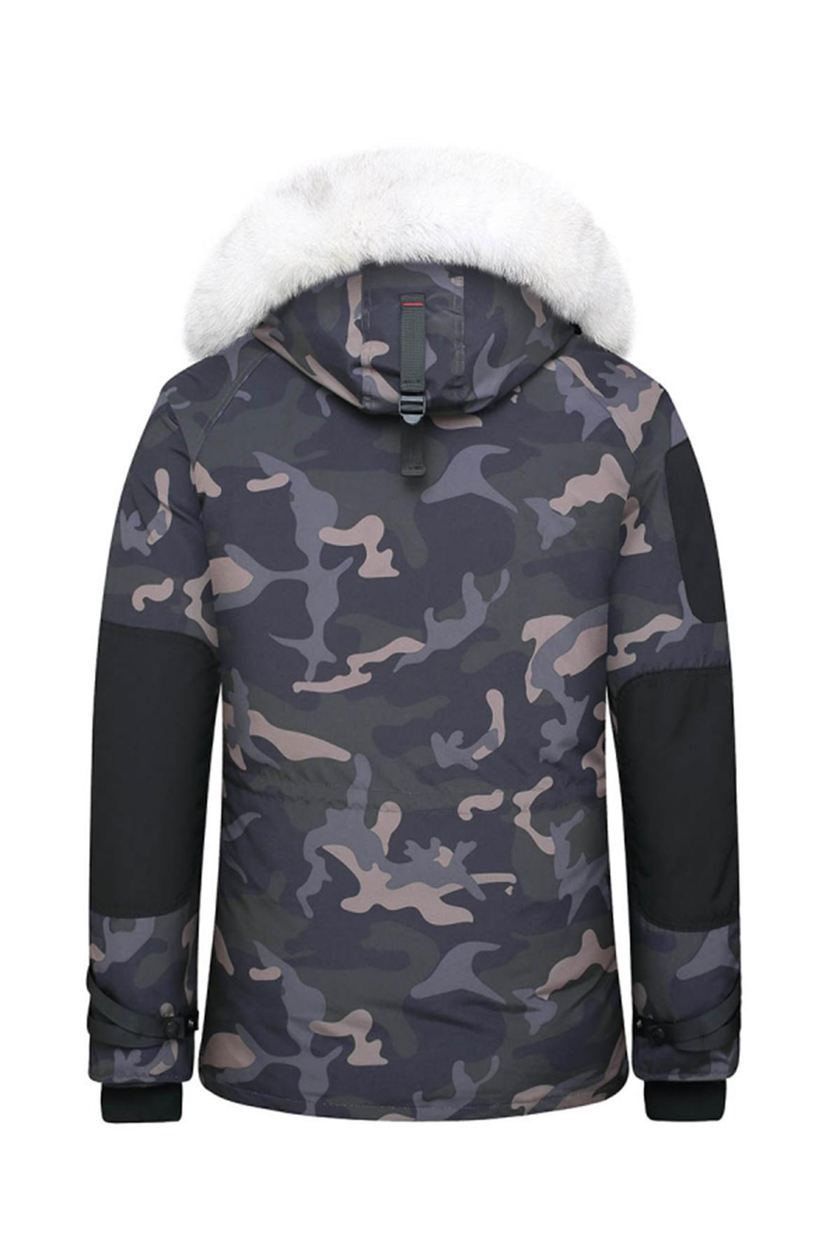 Helvetica camouflage print and white fur parka - Image n°9