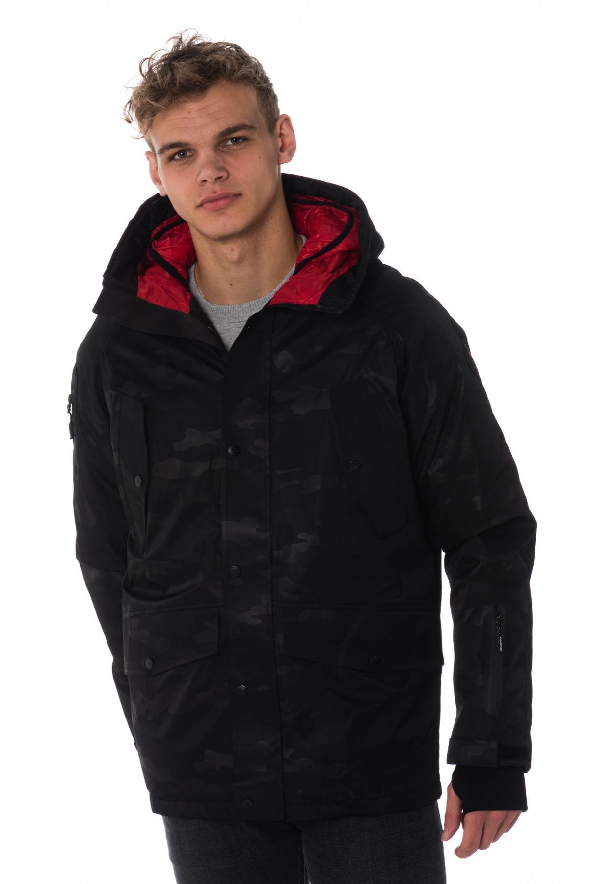 Helvetica men's anthracite camouflage parka - Image n°1