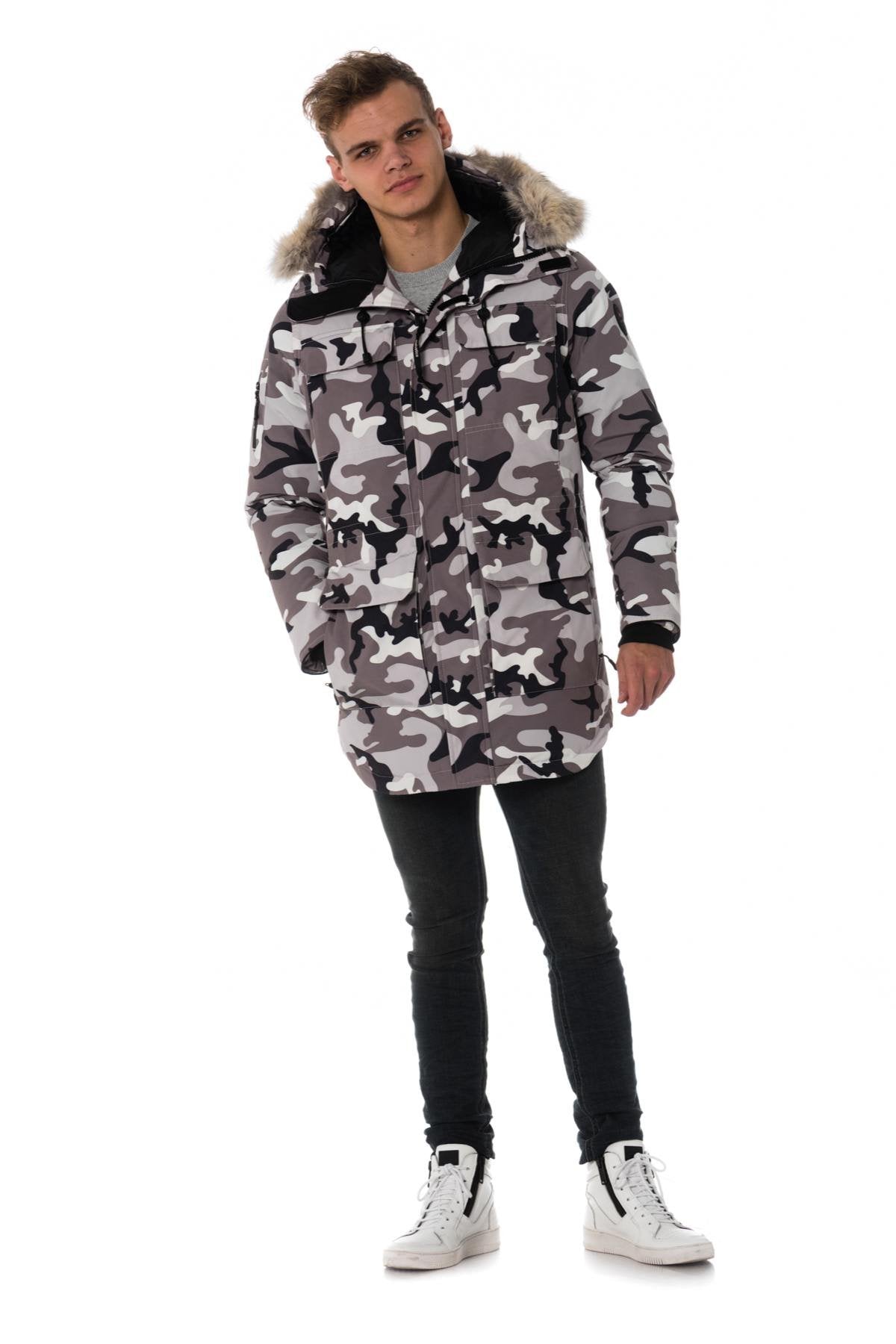 Helvetica men's light camouflage parka - Image n°4