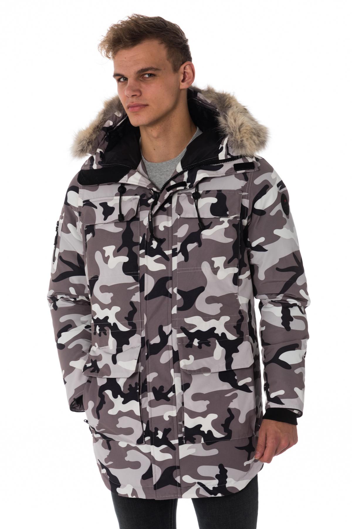 Helvetica men's light camouflage parka - Image n°2