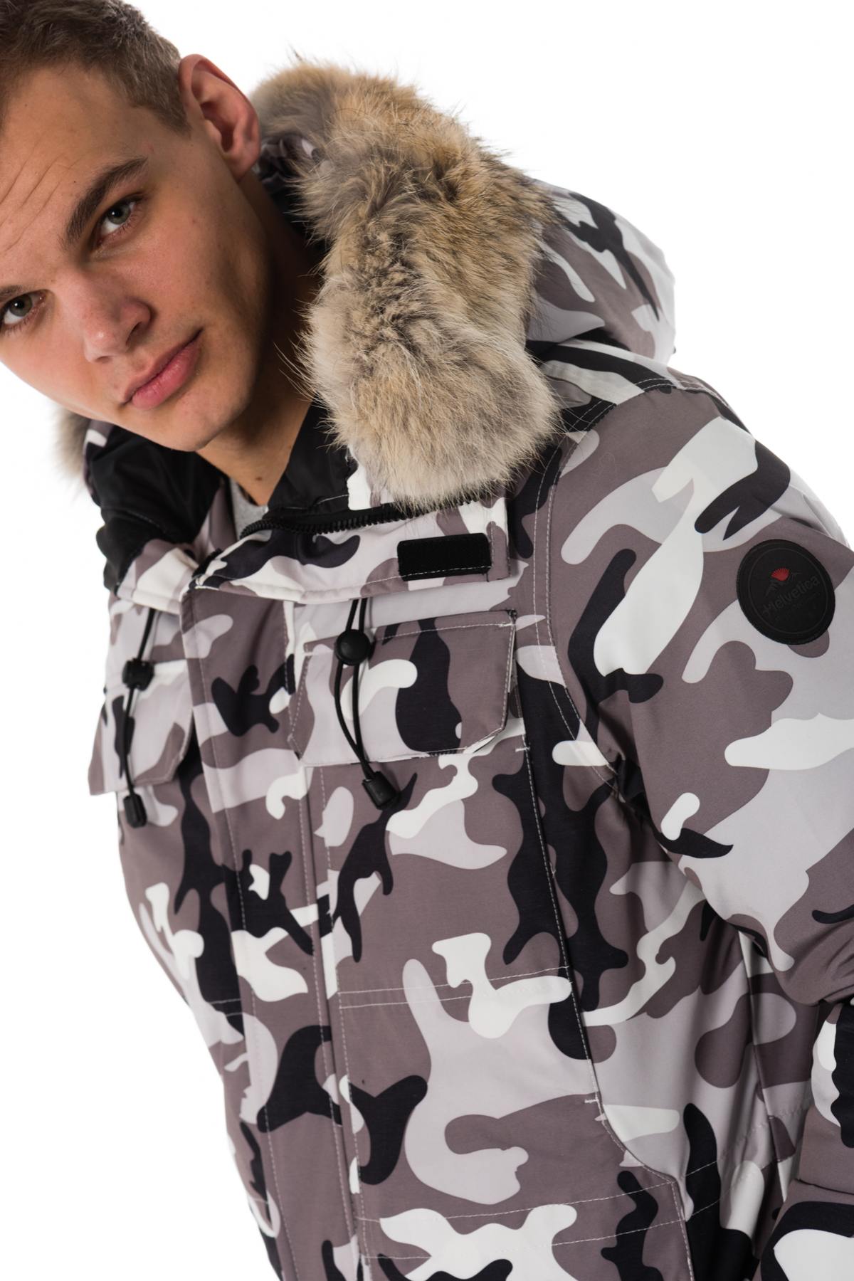 Helvetica men's light camouflage parka - Image n°7