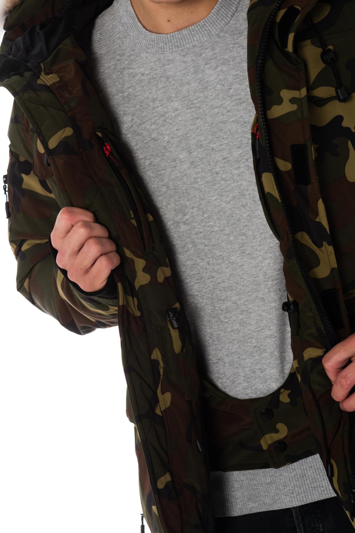 Helvetica men's green camouflage parka - Image n°8