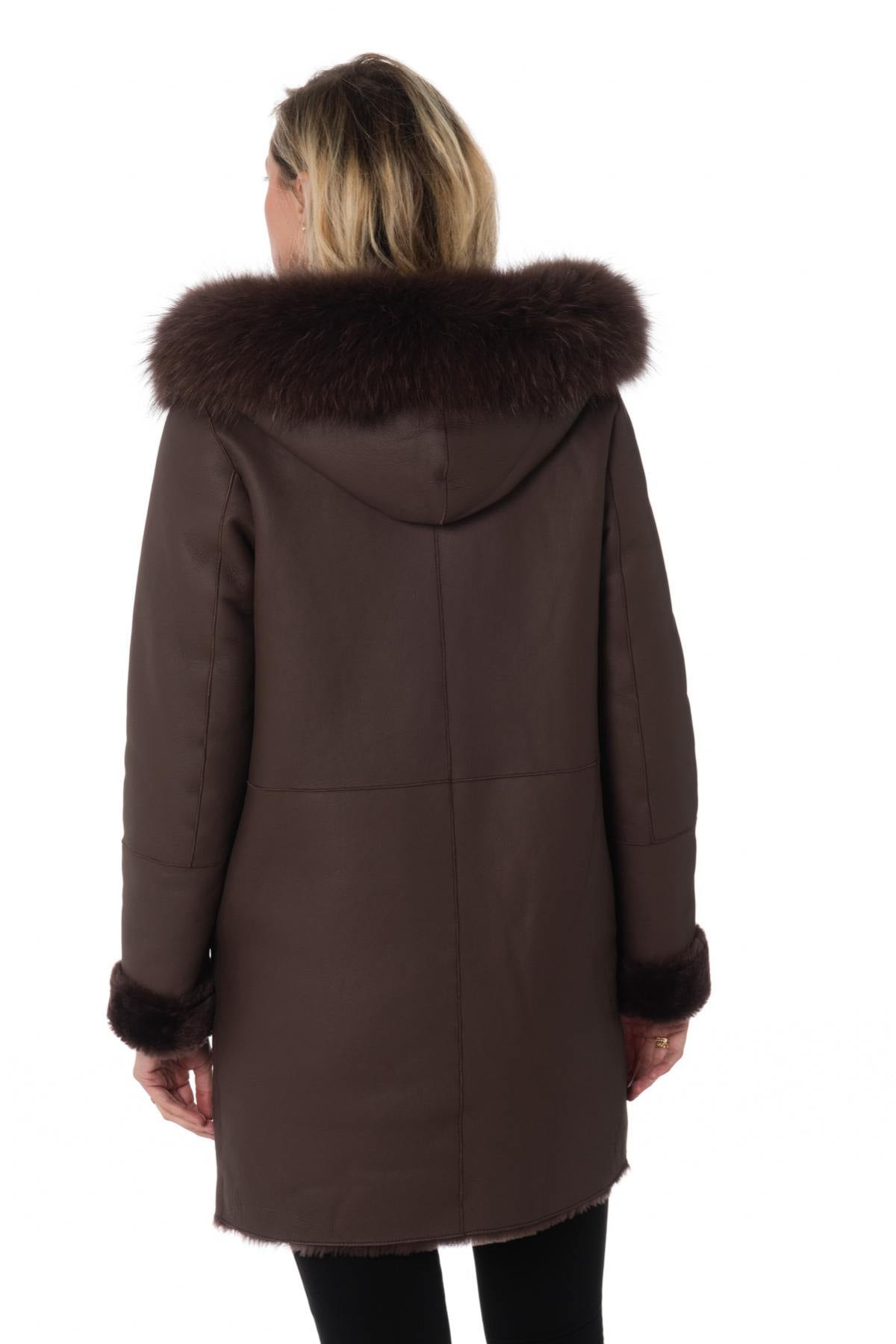 Shearling coat with raccoon fur Intuition - Image n°7