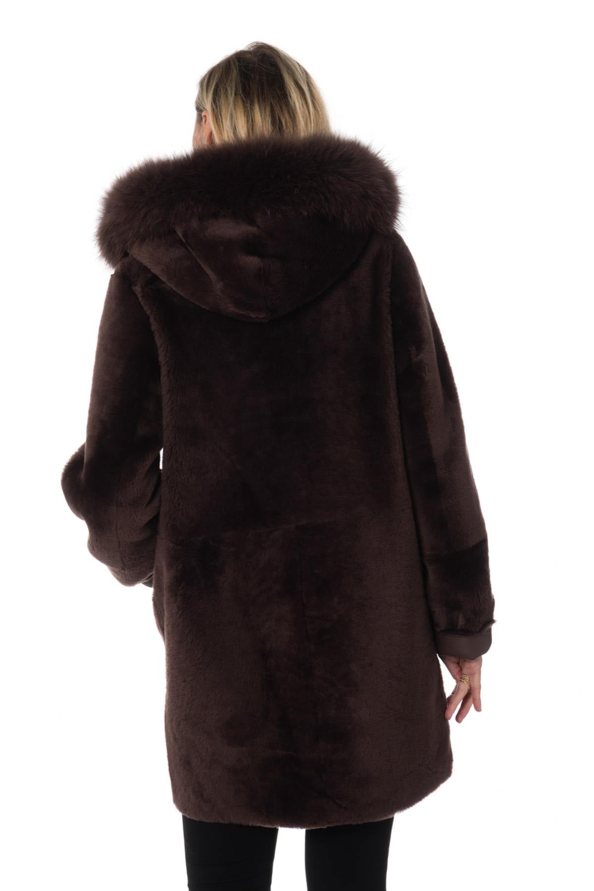 Shearling coat with raccoon fur Intuition - Image n°8