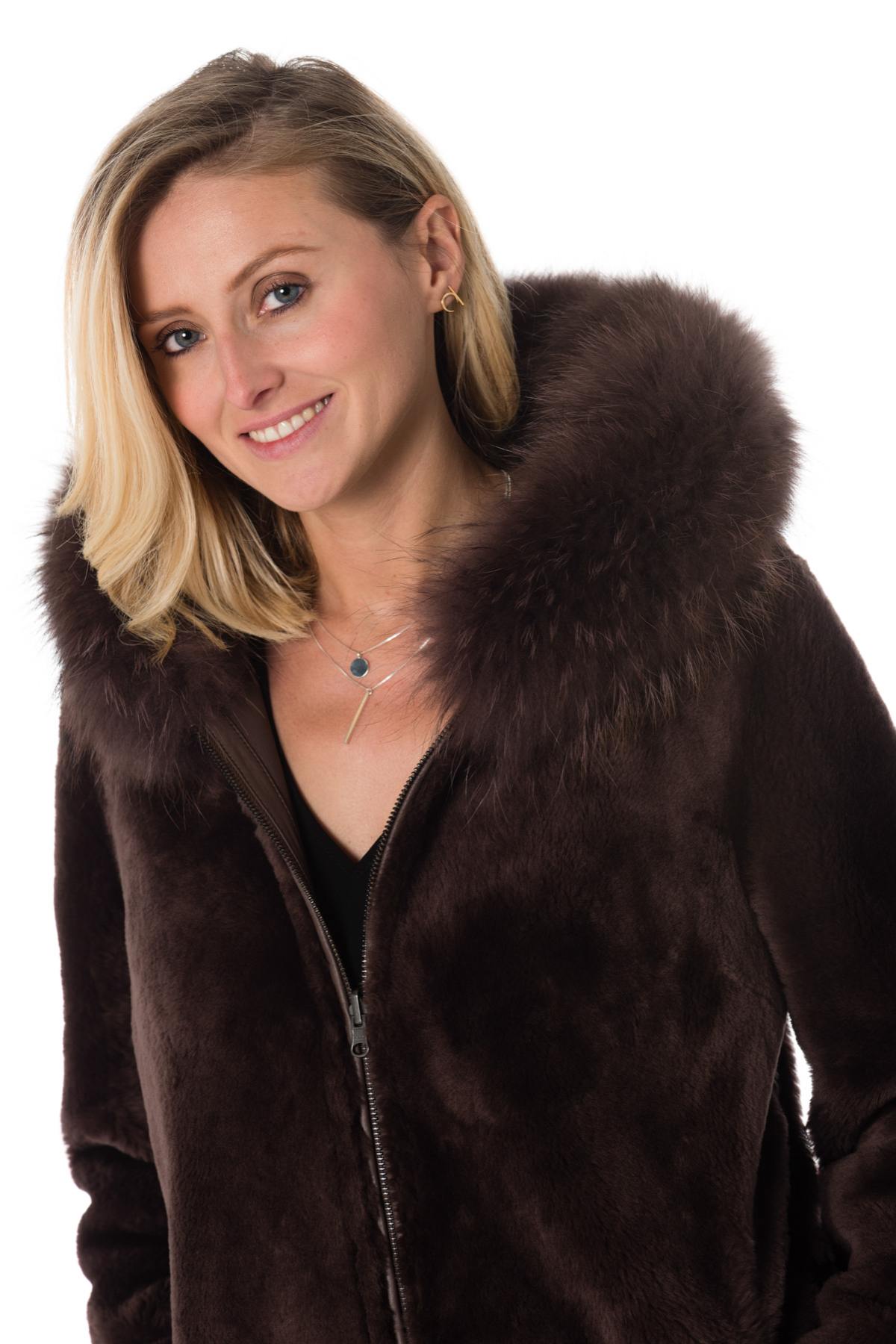 Shearling coat with raccoon fur Intuition - Image n°12