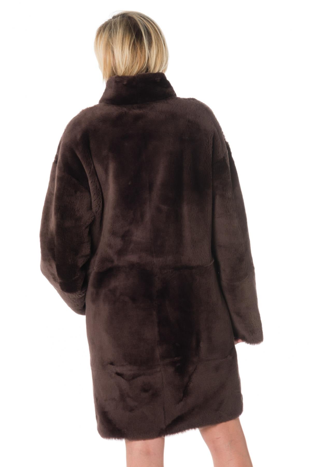 Women's reversible shearling coat Intuition - Image n°7