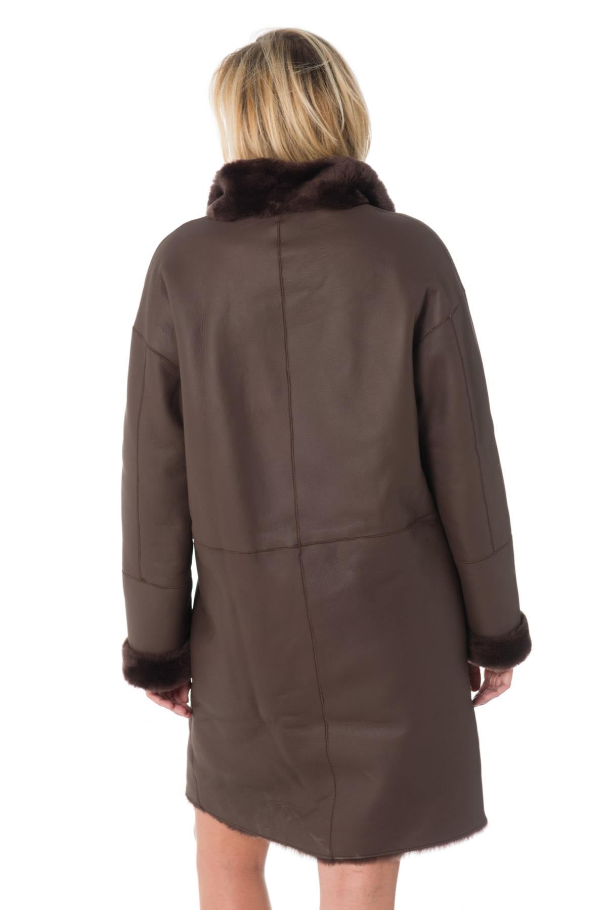 Women's reversible shearling coat Intuition - Image n°8