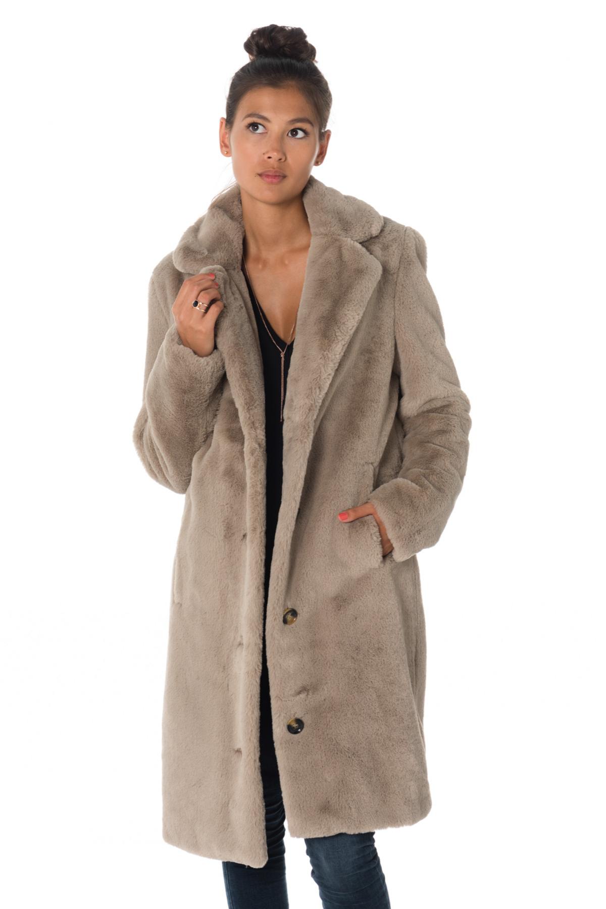 Oakwood Dark Beige Faux Fur Coat - Image n°4