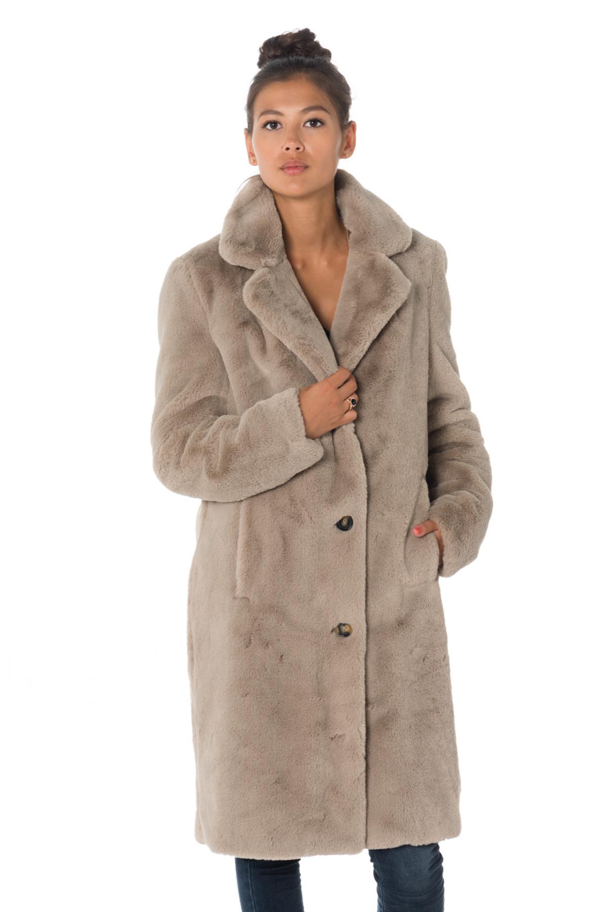 Oakwood Dark Beige Faux Fur Coat - Image n°7