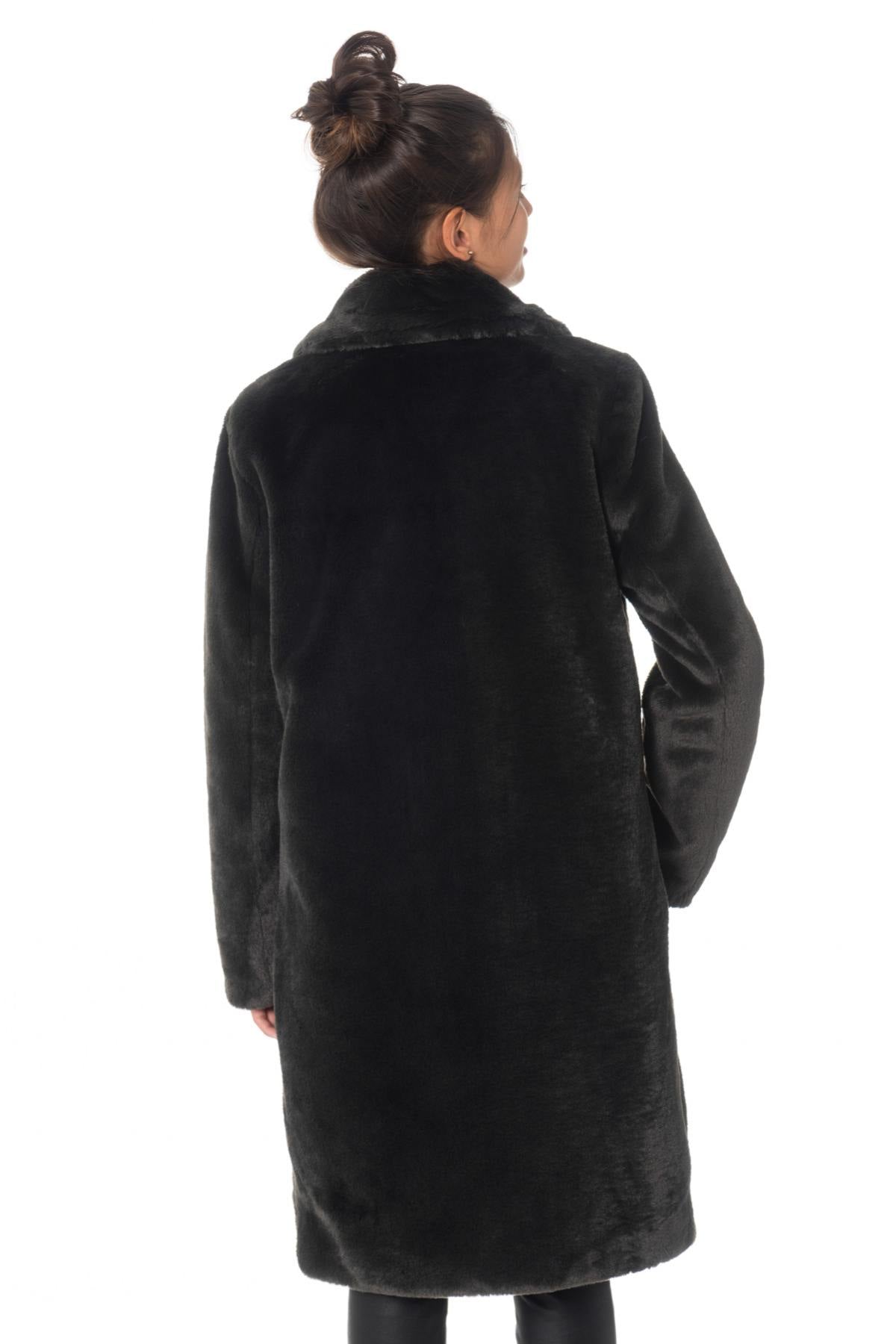 Dark Gray Oakwood Faux Fur Coat - Image n°6