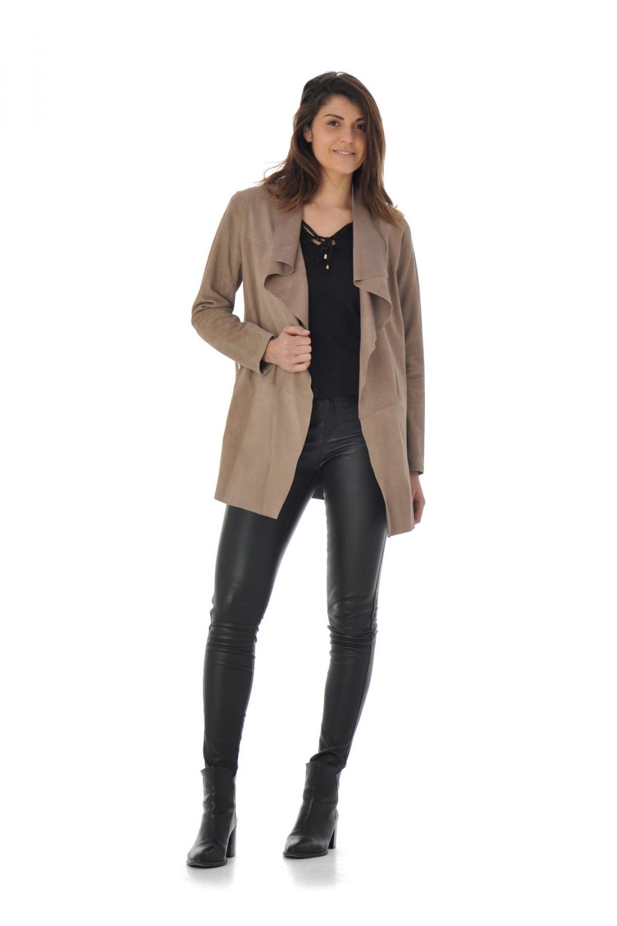  Women's leather trench coat - Image n°2