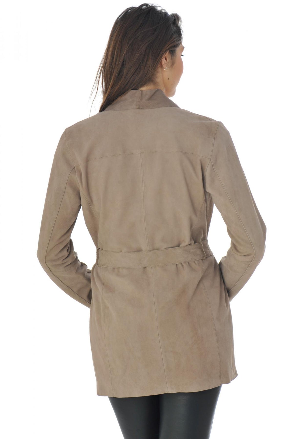  Women's leather trench coat - Image n°5