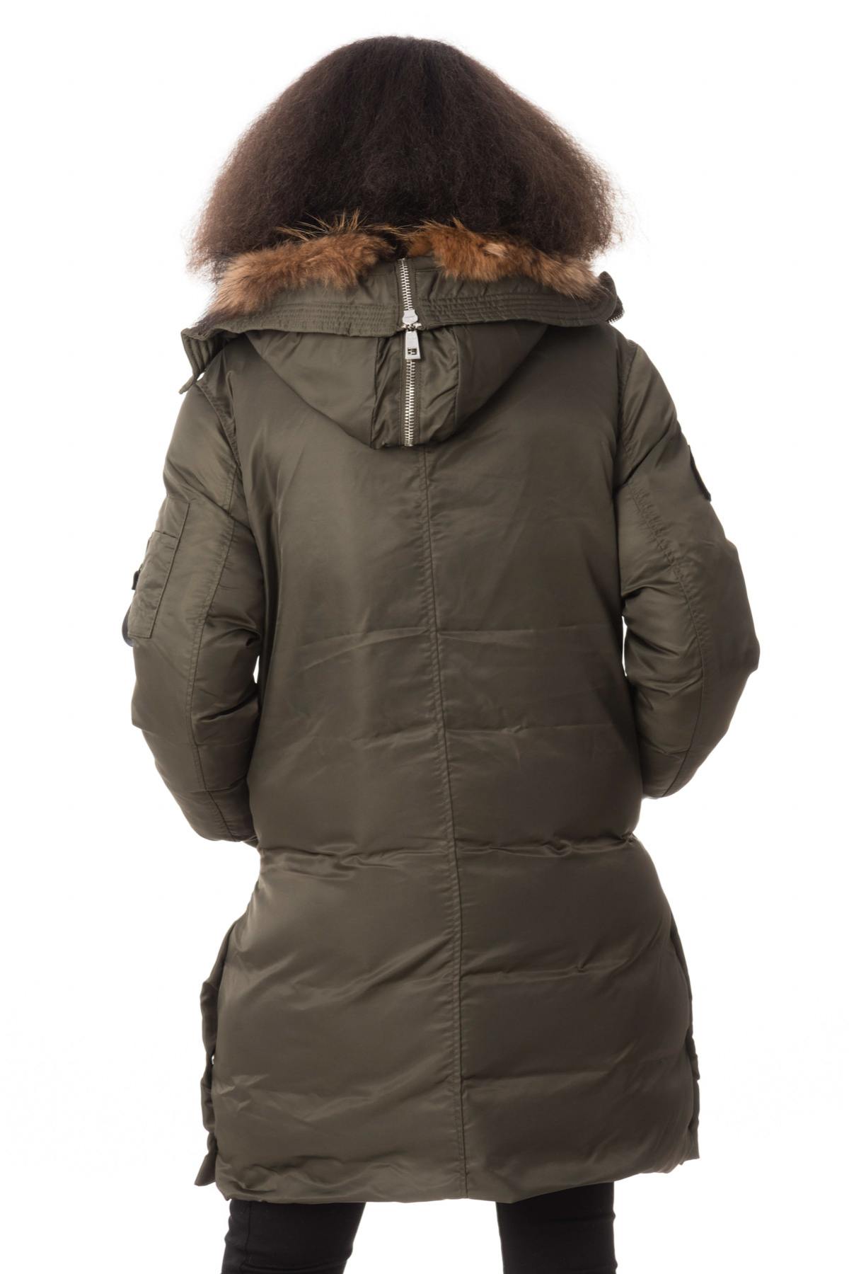 Women's khaki parka with raccoon fur - Image n°7