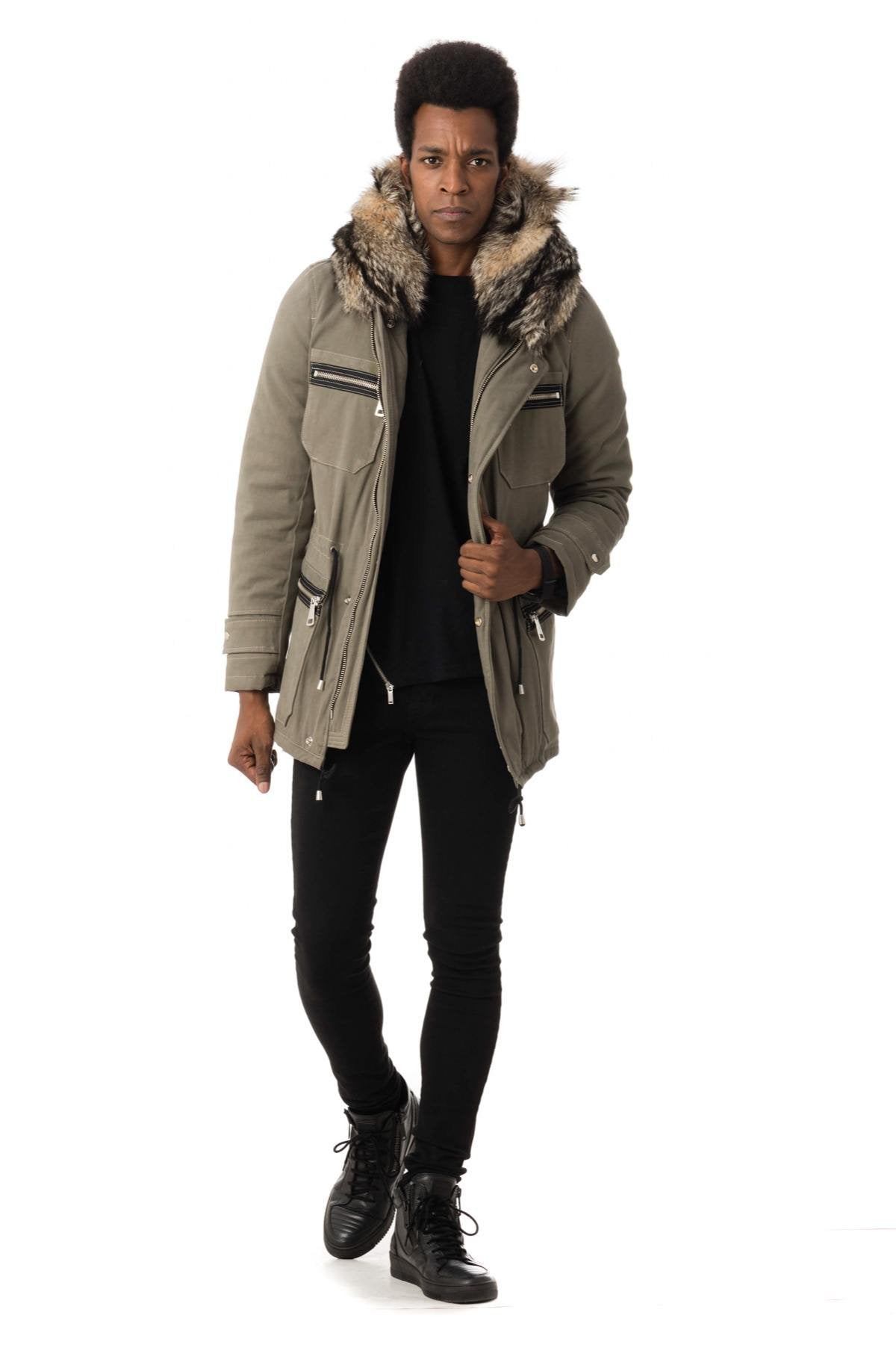 Men's parka with fox fur hood - Image n°2