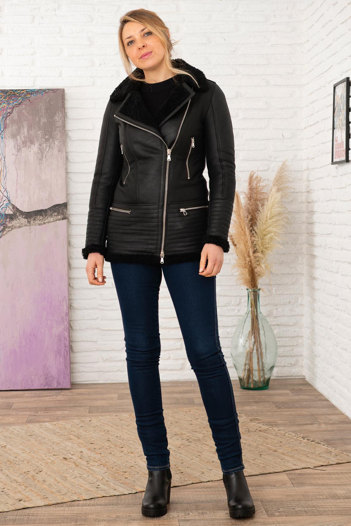 Women's shearling jacket - Image n°6