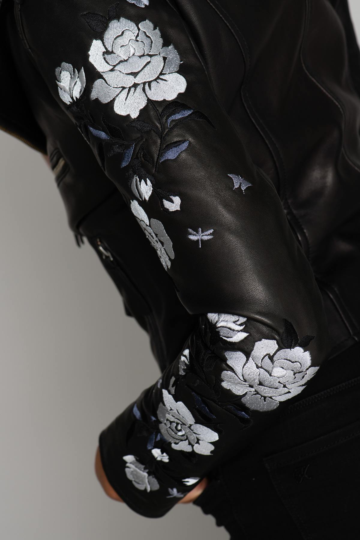 Black perfecto with embroidery - Image n°2