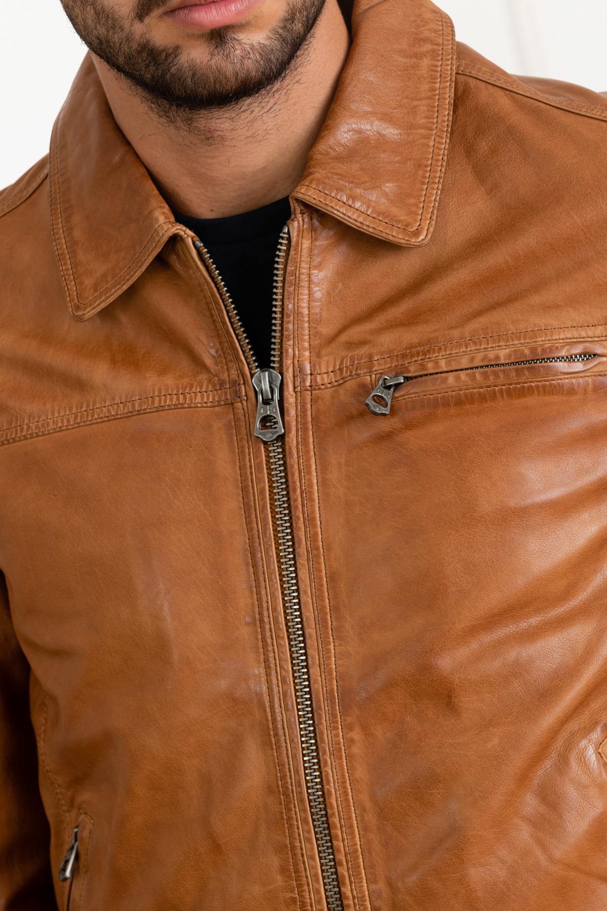 Daytona jacket in cognac lambskin - Image n°7