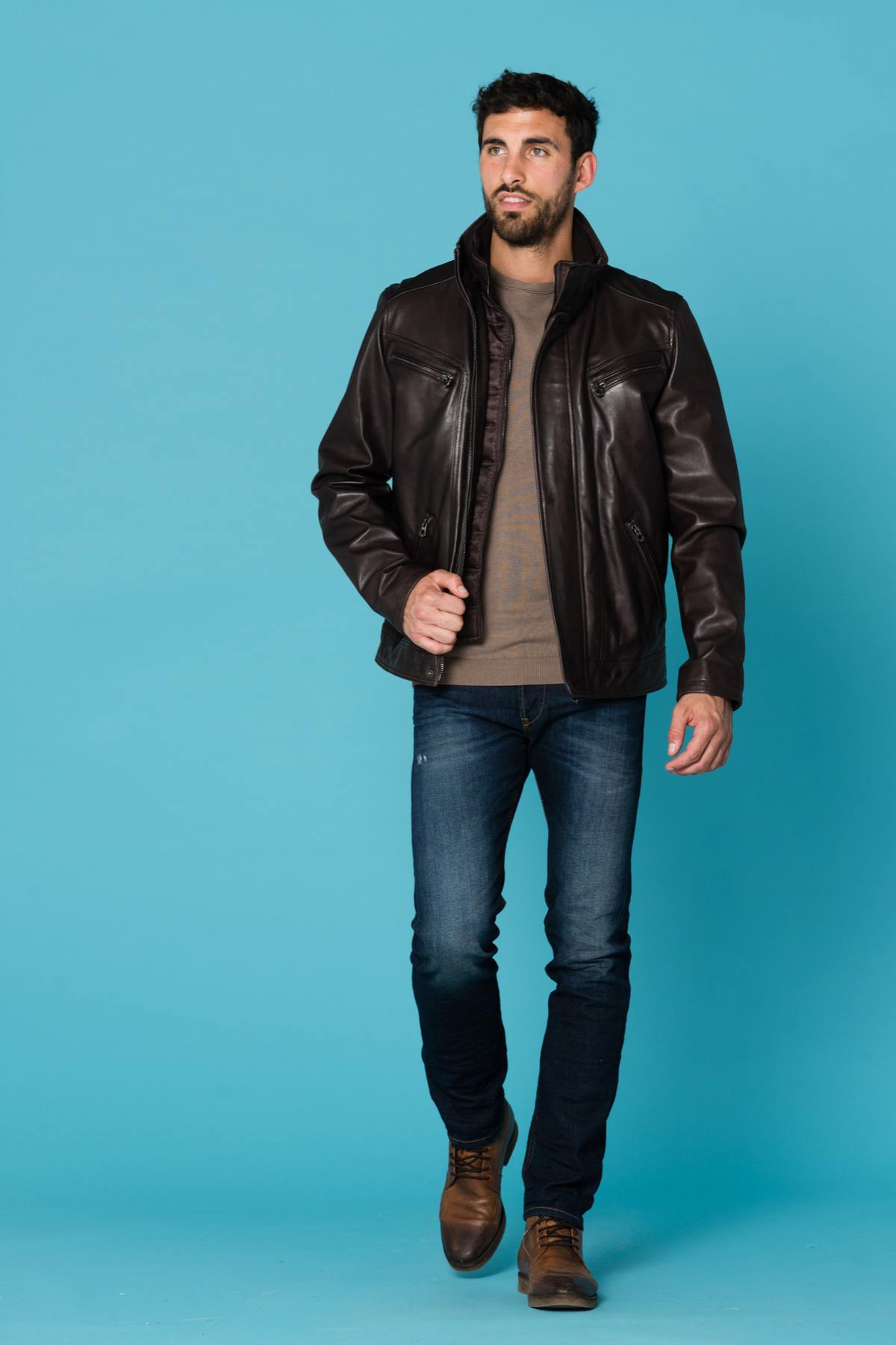 Daytona jacket in dark brown lambskin - Image n°2