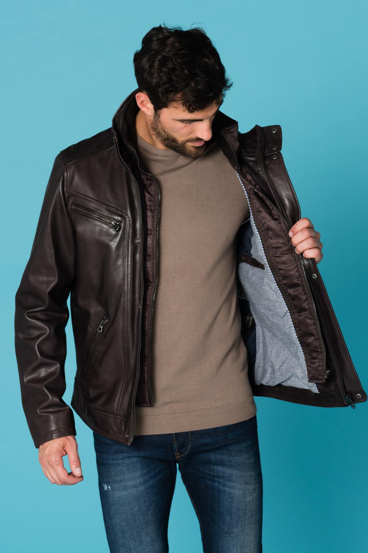 Daytona jacket in dark brown lambskin - Image n°5