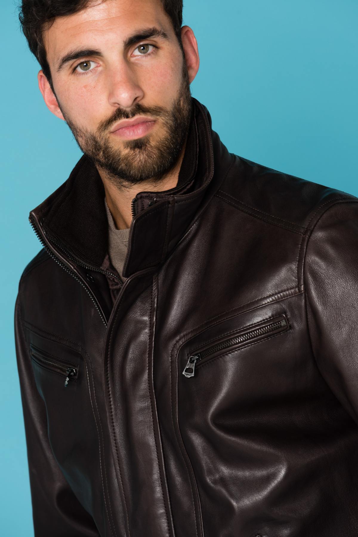 Daytona jacket in dark brown lambskin - Image n°6